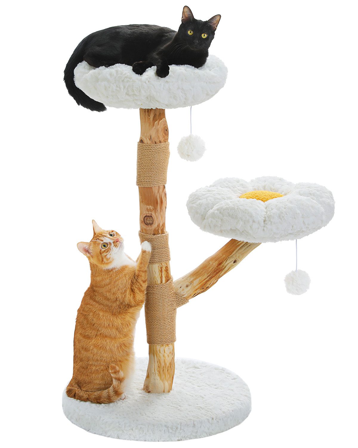 Kratzbaum Moderner Holz Blumen Kratzbaum, luxuriöse Katzenmöbel mit echtem Holz