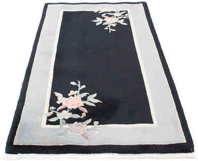 Wollteppich China Teppich handgeknüpft blau, morgenland, rechteckig, Höhe: 10 mm