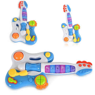 Moni Spielzeug-Musikinstrument Musikspielzeug Gitarre HE0501, Töne, Melodien, Tasten, Licht, ab 18 Monate