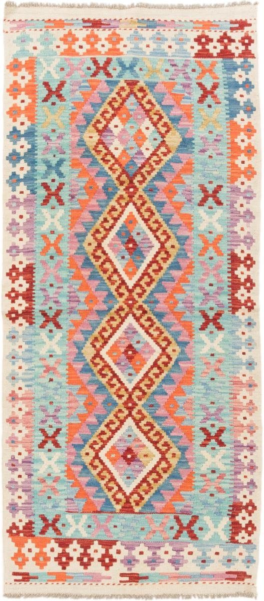 Orientteppich Kelim Afghan 84x188 Handgewebter Orientteppich Läufer, Nain Trading, rechteckig, Höhe: 3 mm