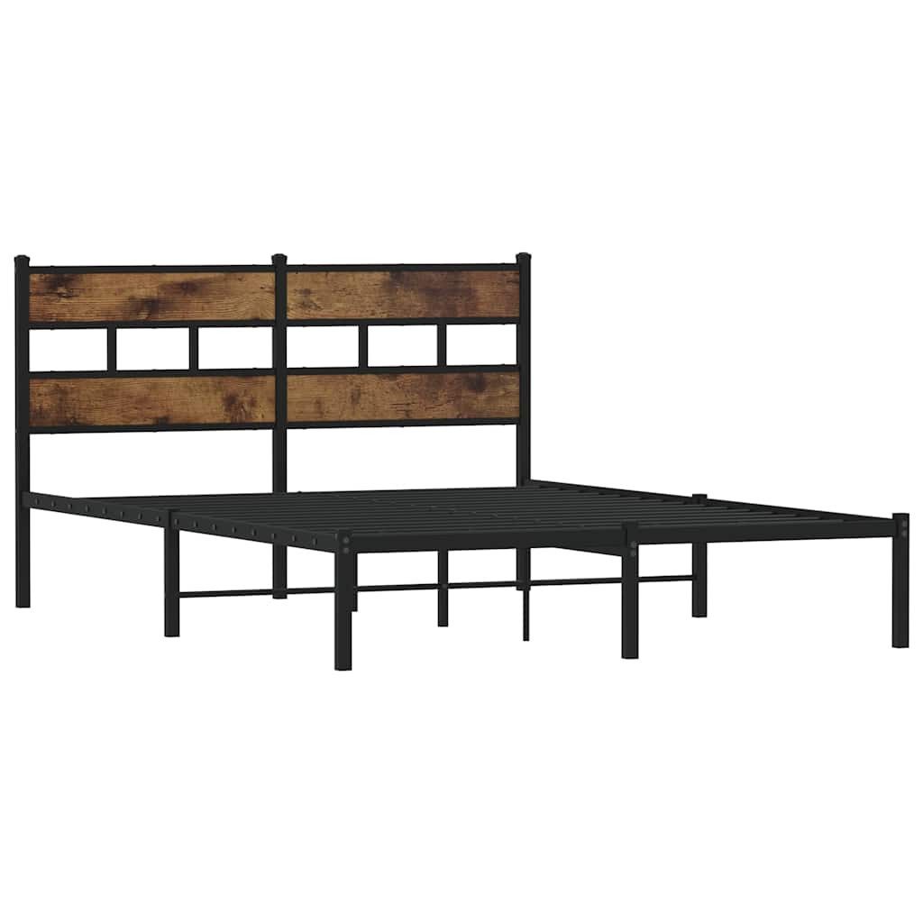 vidaXL Bett Metallbett ohne Matratze Räuchereiche günstig online kaufen