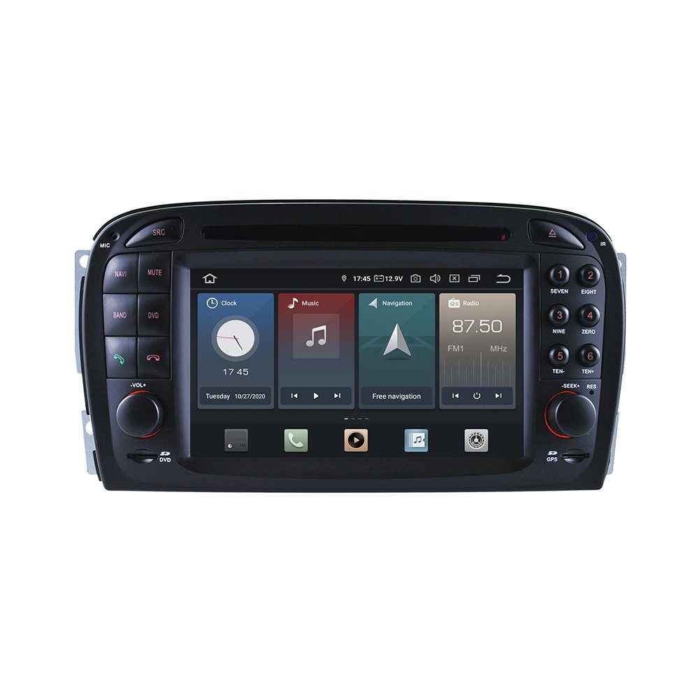 Touchscreen TAFFIO CarPlay DX 7" GPS Android Für Mercedes R230 Einbau-Navigationsgerät SL Autoradio