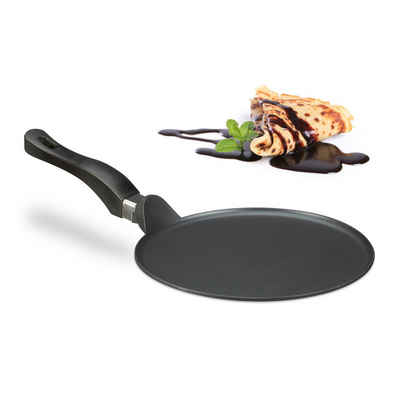 relaxdays Crêpepfanne Crêpespfanne Aluguss schwarz 25 cm