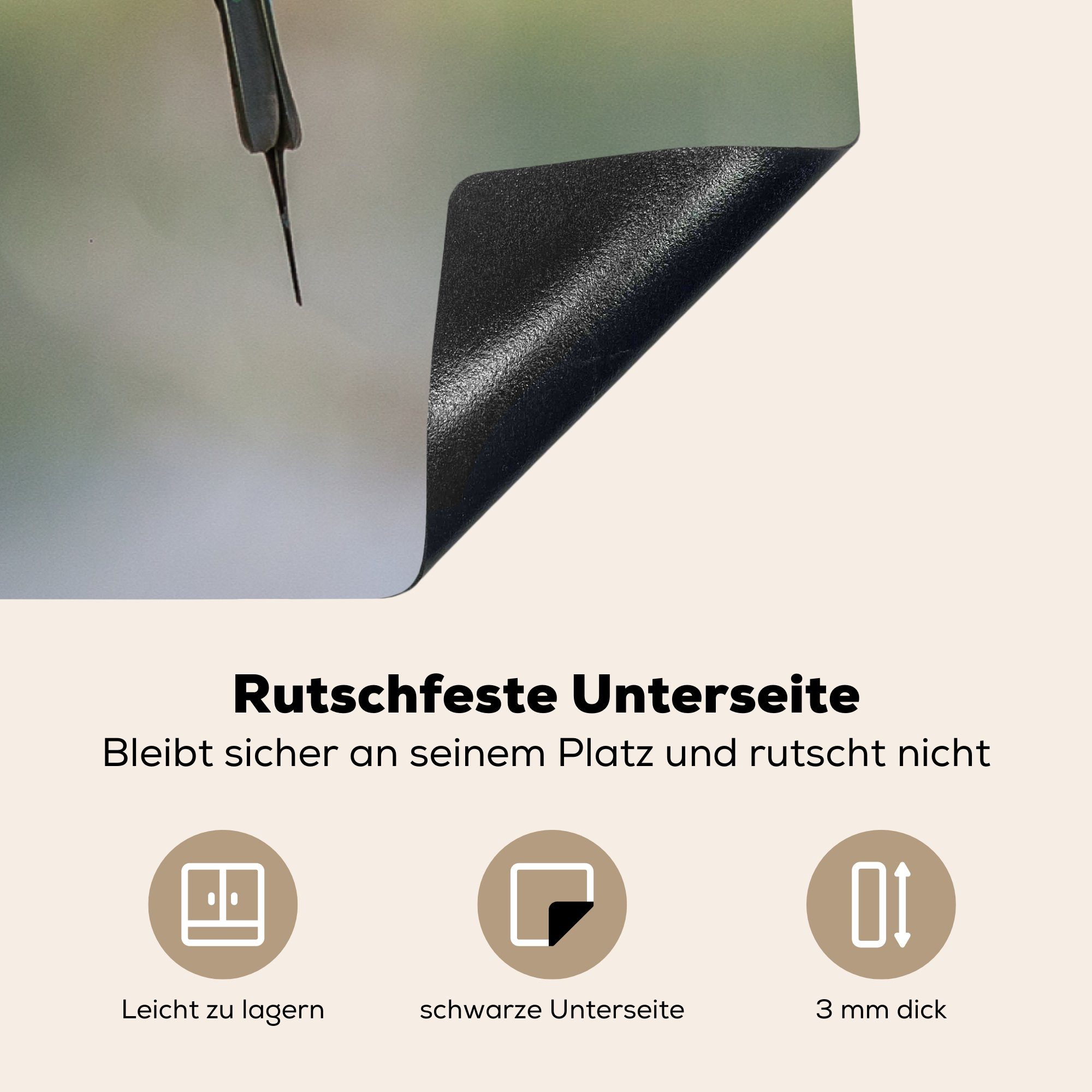 küche, tlg), cm, (1 Zwergbienenfresser Ast, Ceranfeldabdeckung 81x52 Herdblende-/Abdeckplatte Der auf Induktionskochfeld MuchoWow die Vinyl, sitzt Schutz einem für