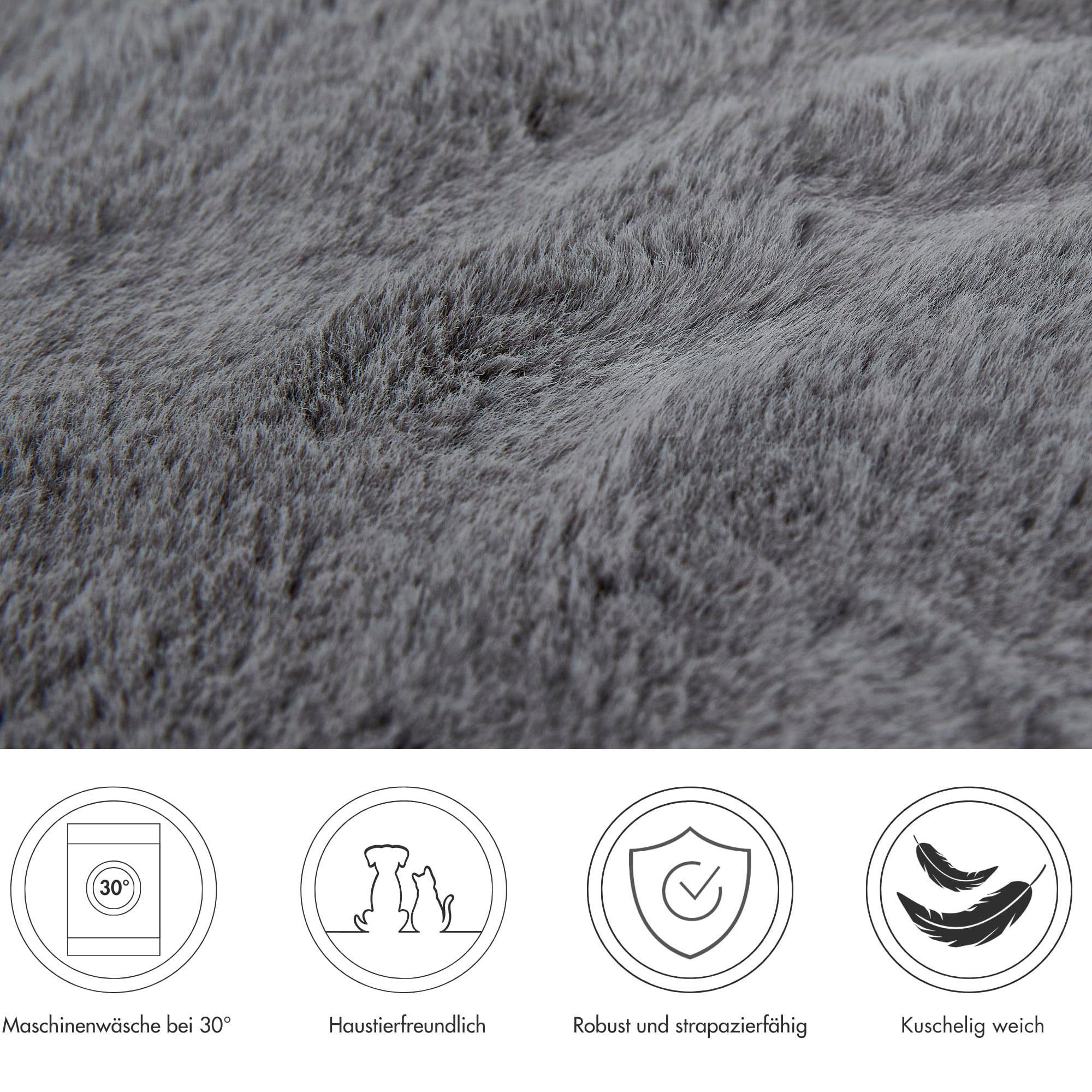 LUXOR living Stuhlkissen Sitzauflage Novara, Kunstfell, ungepolstert, sehr weich, rund & eckig, auch als 4er Set, waschbar