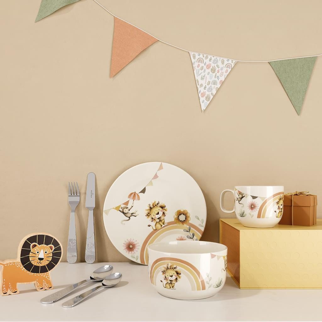 Villeroy & Boch Kinderbesteck Roar like a Lion Kinderbesteck 4er Set (4-tlg), Edelstahl, Spülmaschinenfest