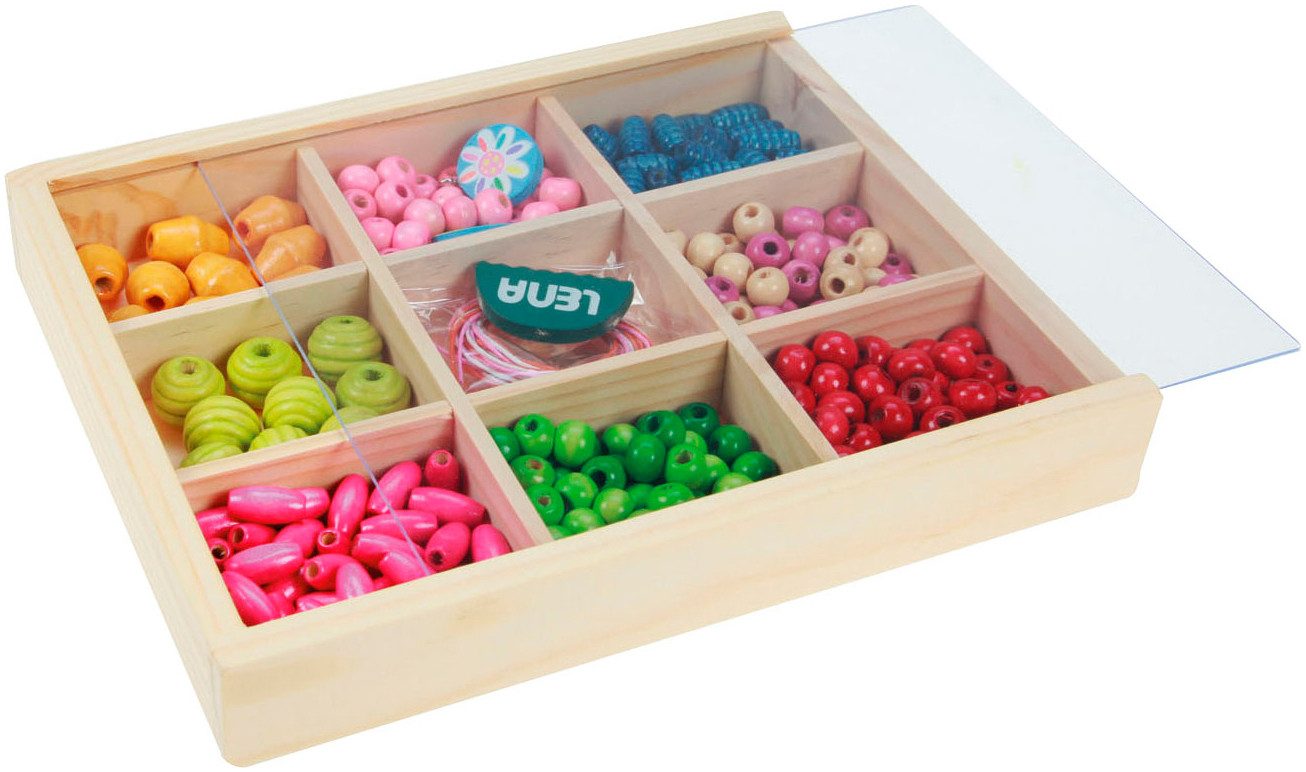 Lena® Kreativset Holzperlen Holzkassette, mittel