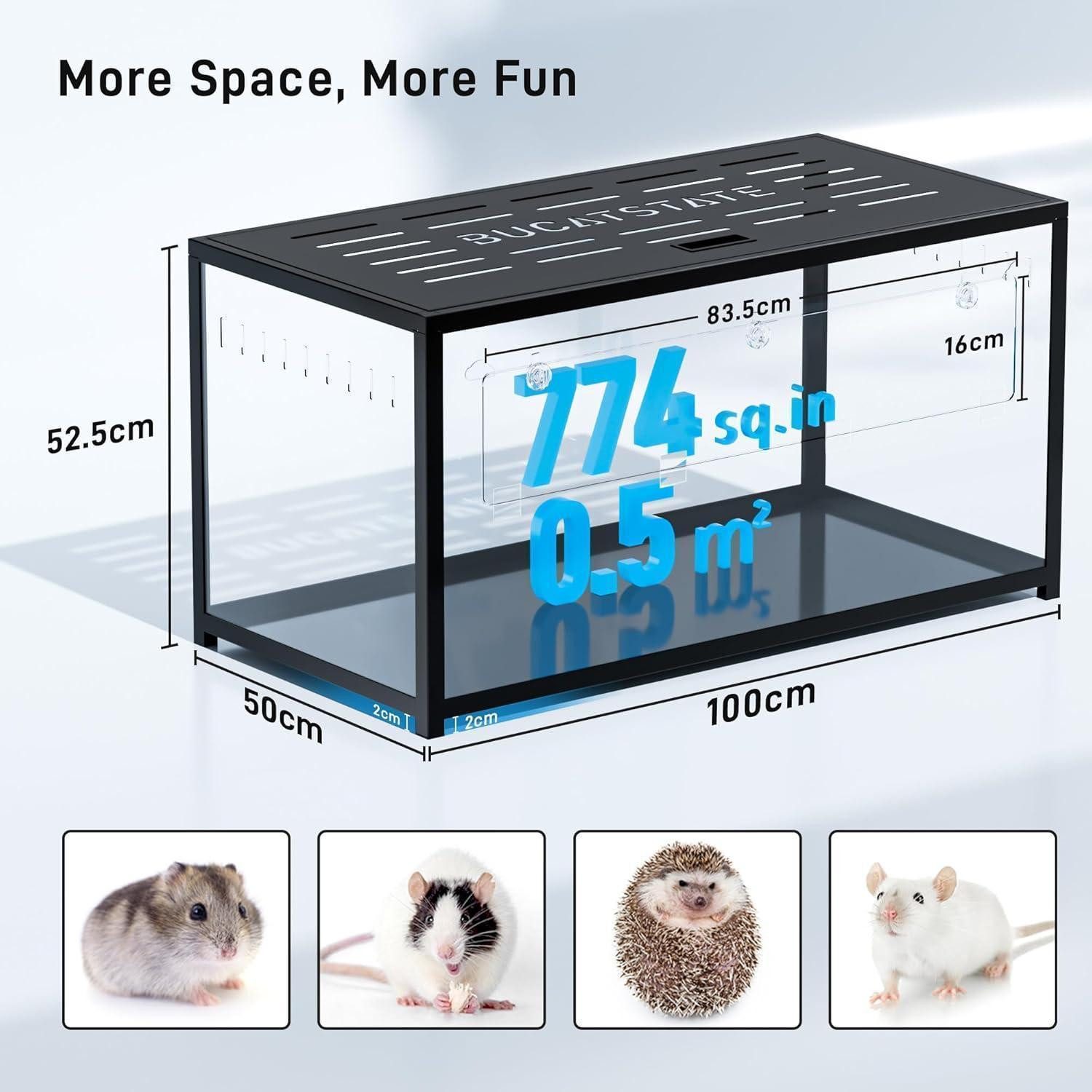LuxusKollektion Kleintierkäfig Großer Hamsterkäfig Metall 2,0 Zwerghamster Meerschweinchen 100 * 50