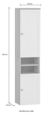Schildmeyer Hochschrank Jesper Breite 30,3 cm Türen in Landhausoptik, Griff und Beschläge aus Metall