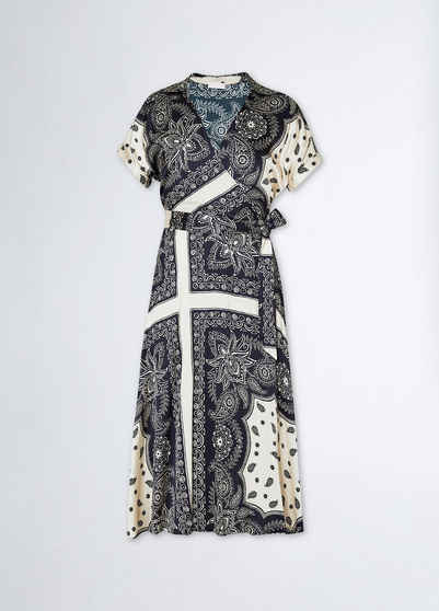 Liu Jo Midikleid - Allovermuster - Kleid aus bedrucktem Satin