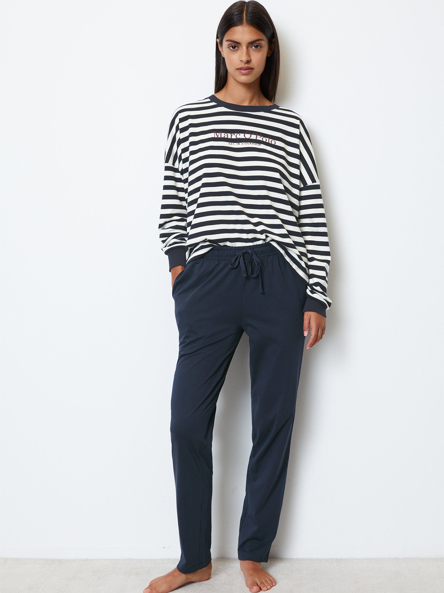 Marc O'Polo Pyjama Mix & Match Cotton (2 tlg) schlafanzug schlafmode bequem günstig online kaufen