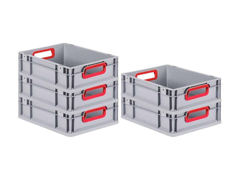 PROREGAL® Stapelbox SparSet Eurobox NextGen Color, Verschiedene Größen, Farben/geschlossen (5 St)