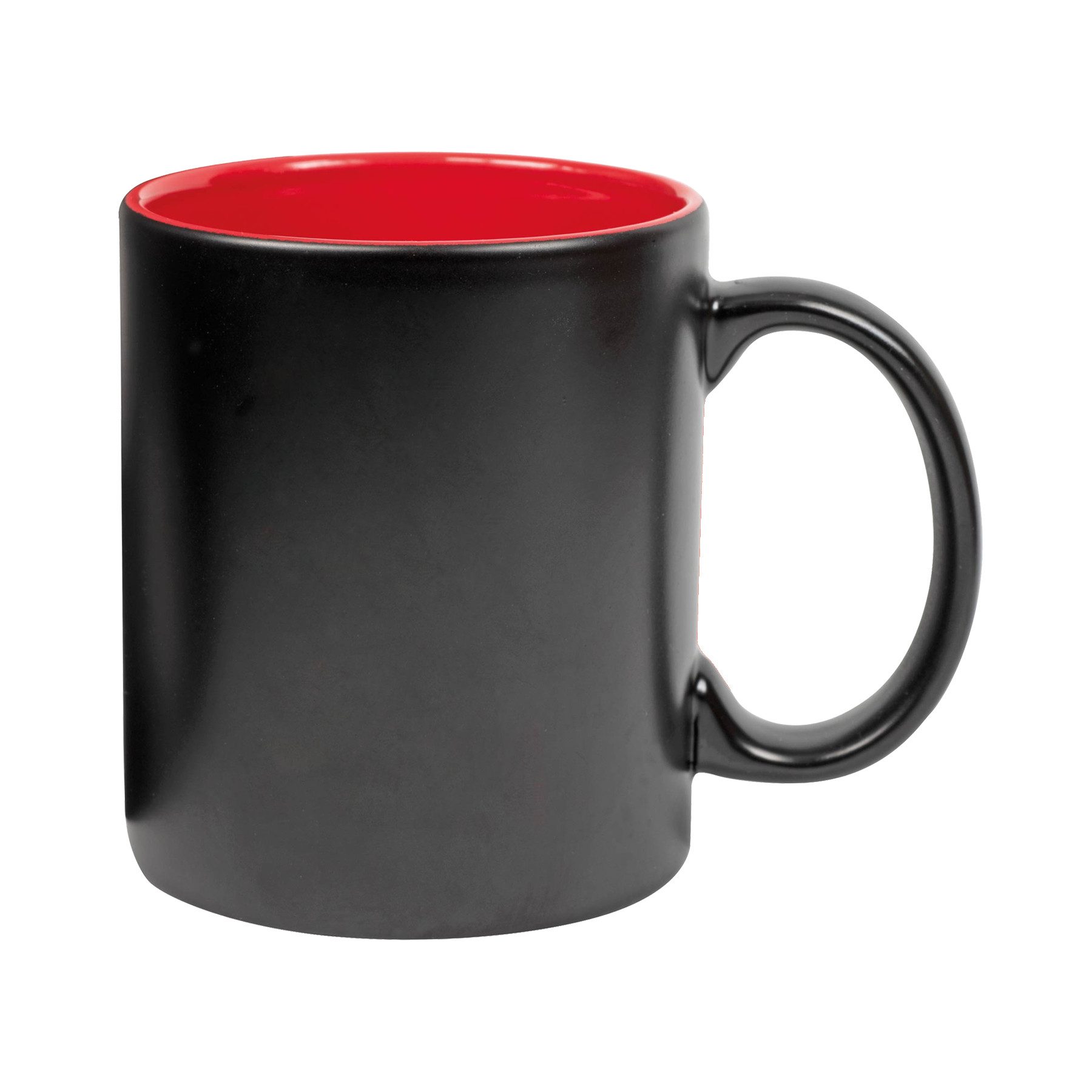 Best Offer Tasse Keramiktasse / Kaffeetasse / 350 ml / Farbe: aussen schwarz, innen rot