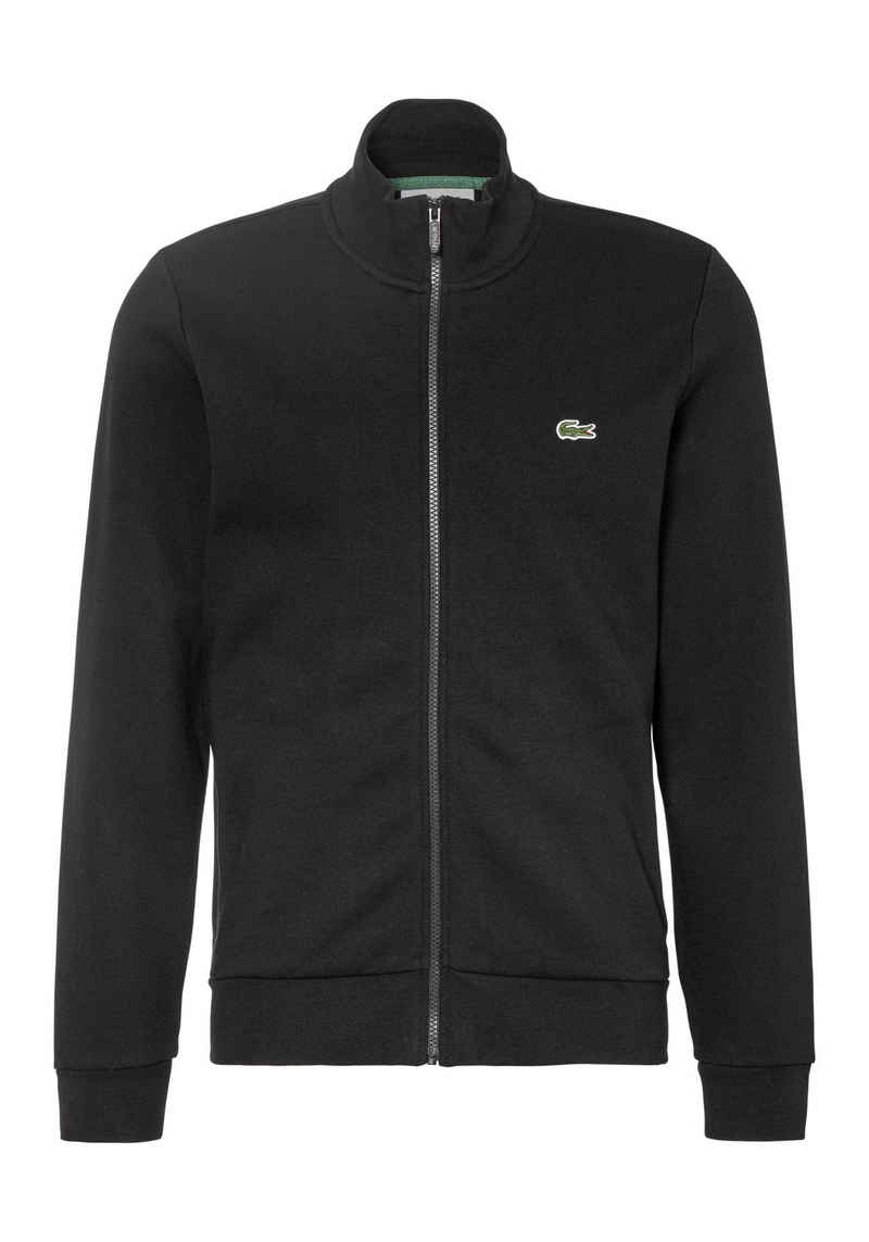 Lacoste Sweatjacke mit Lacoste Logopatch auf der Brust