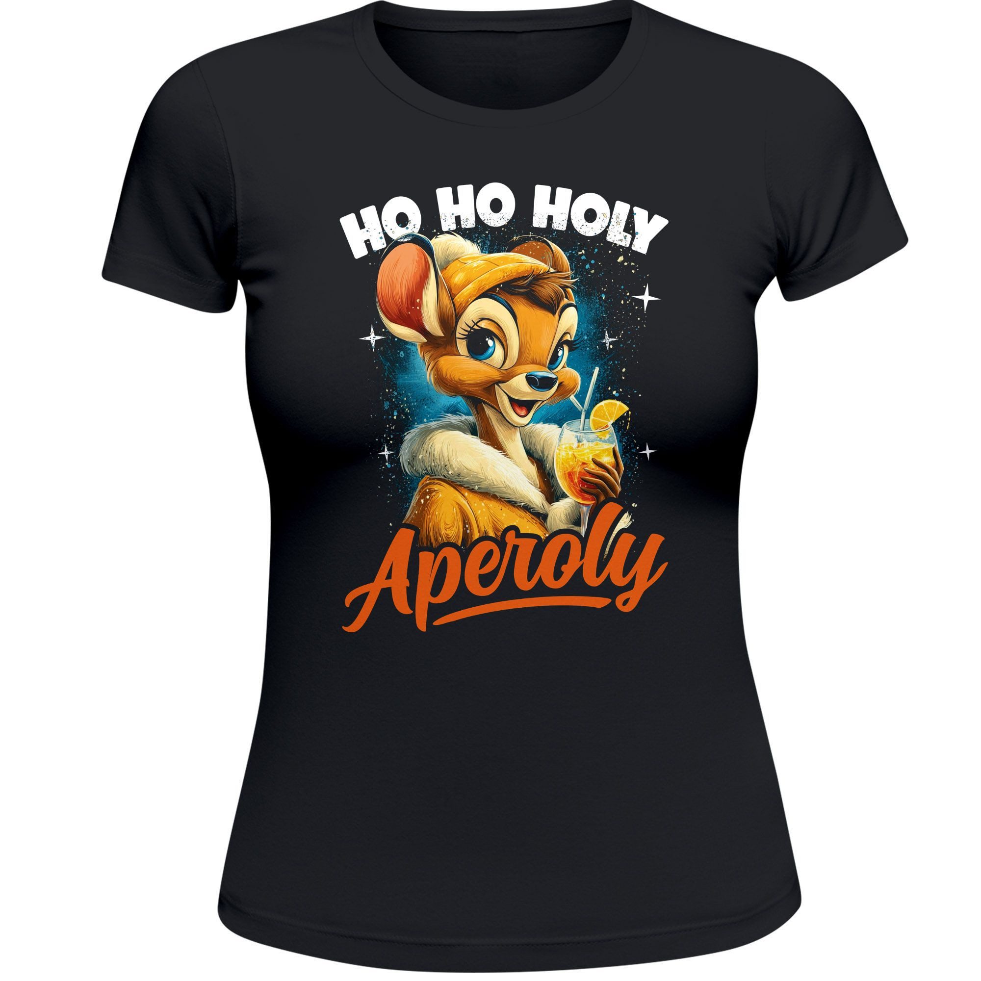 Print-Shirt Weihnachtsshirt Damen Spruch Ho Ho Holy Aperoly Comic Style T-Shirt