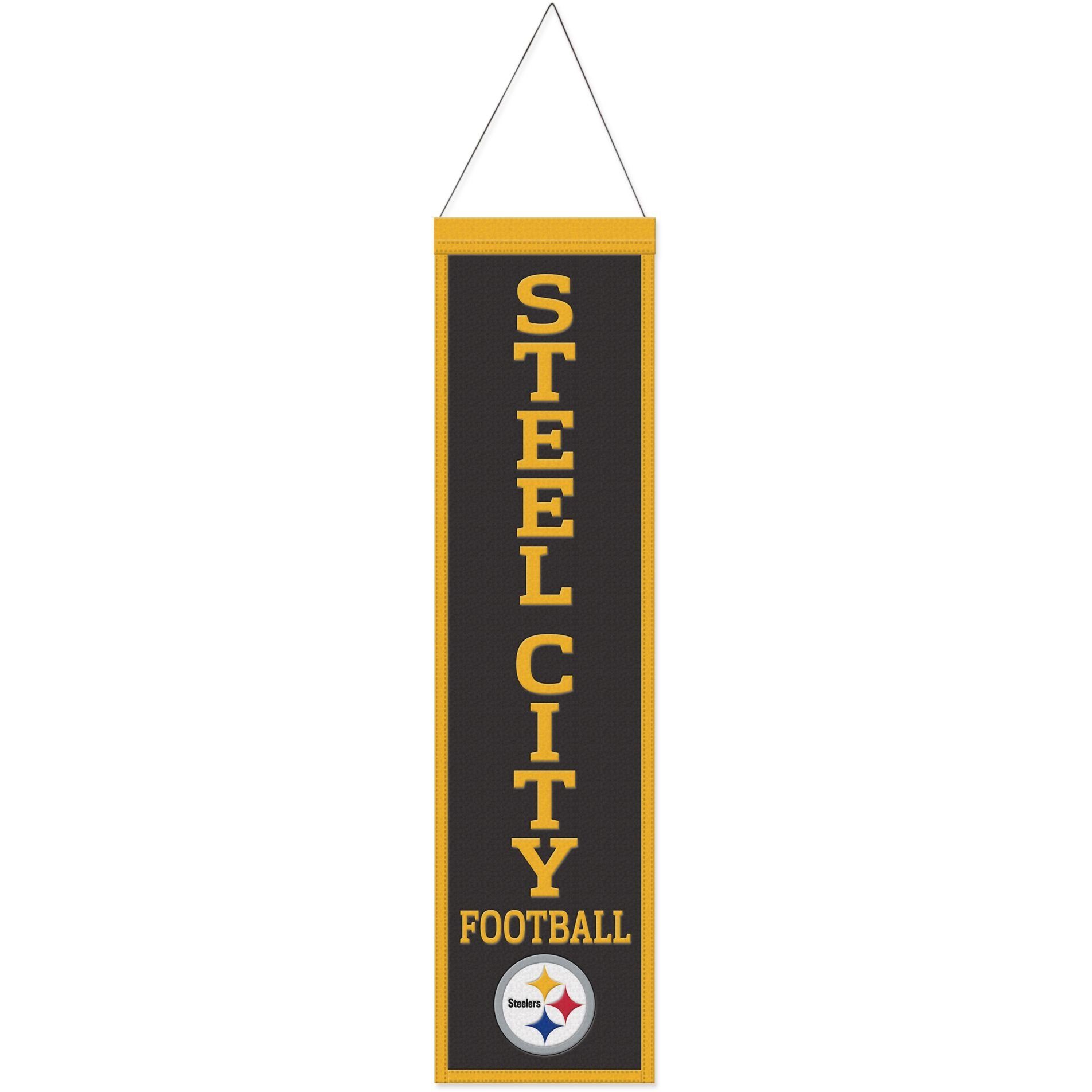 WinCraft Wanddekoobjekt NFL Teams SLOGAN Wool Banner 80x20cm Pittsburgh Steelers
