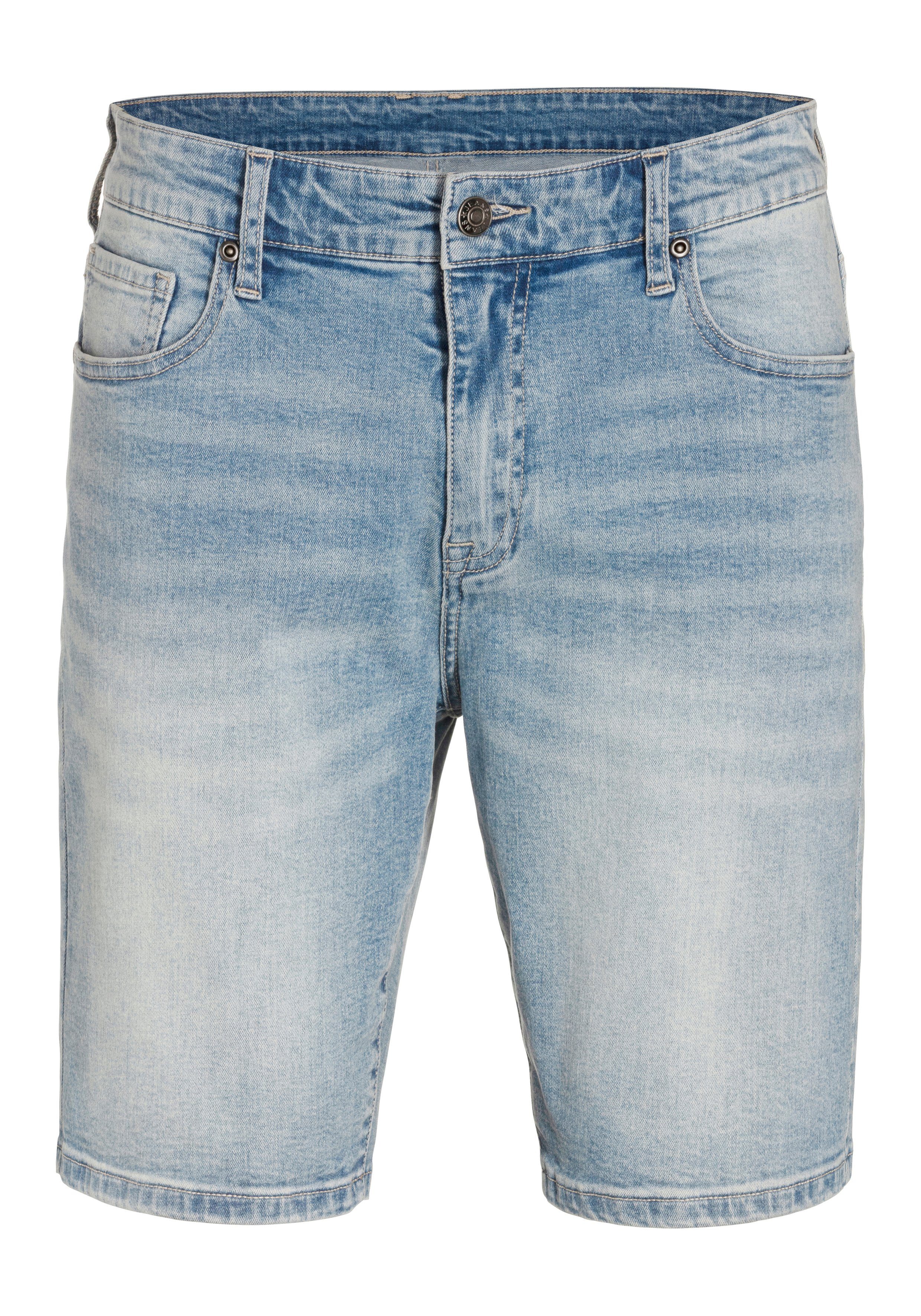 blue 5-Pocket light elastischer Buffalo aus Form Jeansshorts Denim-Qualität