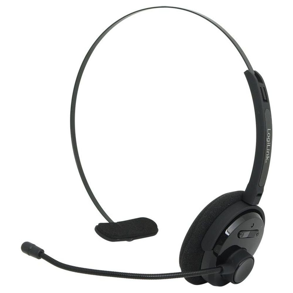 zu LogiLink BT0027 Stunden) Headset Headset, keine, bis Bluetooth, Einohr, Schwarz, (Mono, 8