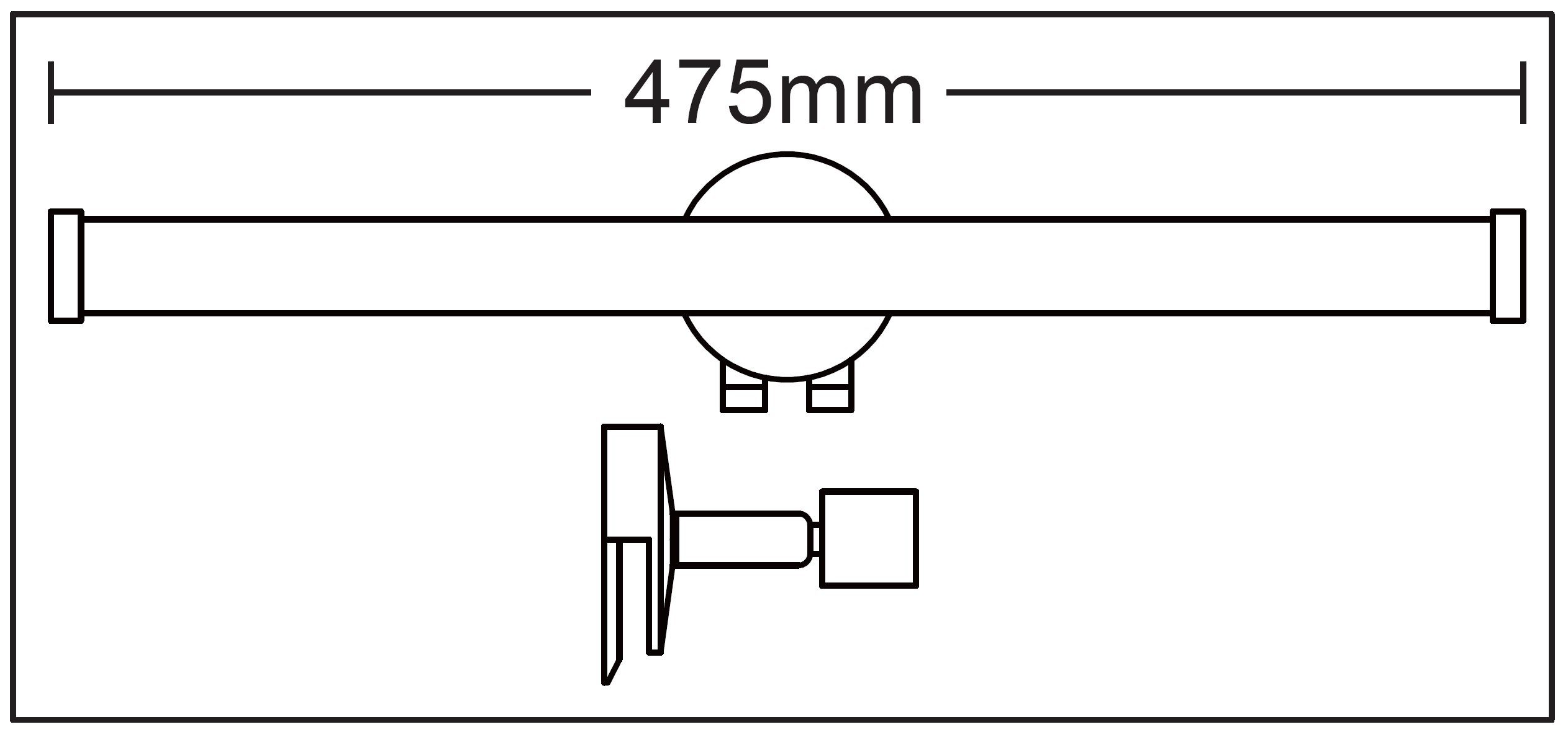 ON/OFF Modern *EASY* Schminklicht, Spiegelleuchte, Badleuchte drehbar Watt Badezimmer Flexarm Spiegelleuchte warmweiß 475mm LED TRANGO 2250 Schalter LED Spiegellampe 7 Klemmvorrichtung, mit 3000K mit inkl. und lang schwenkbar