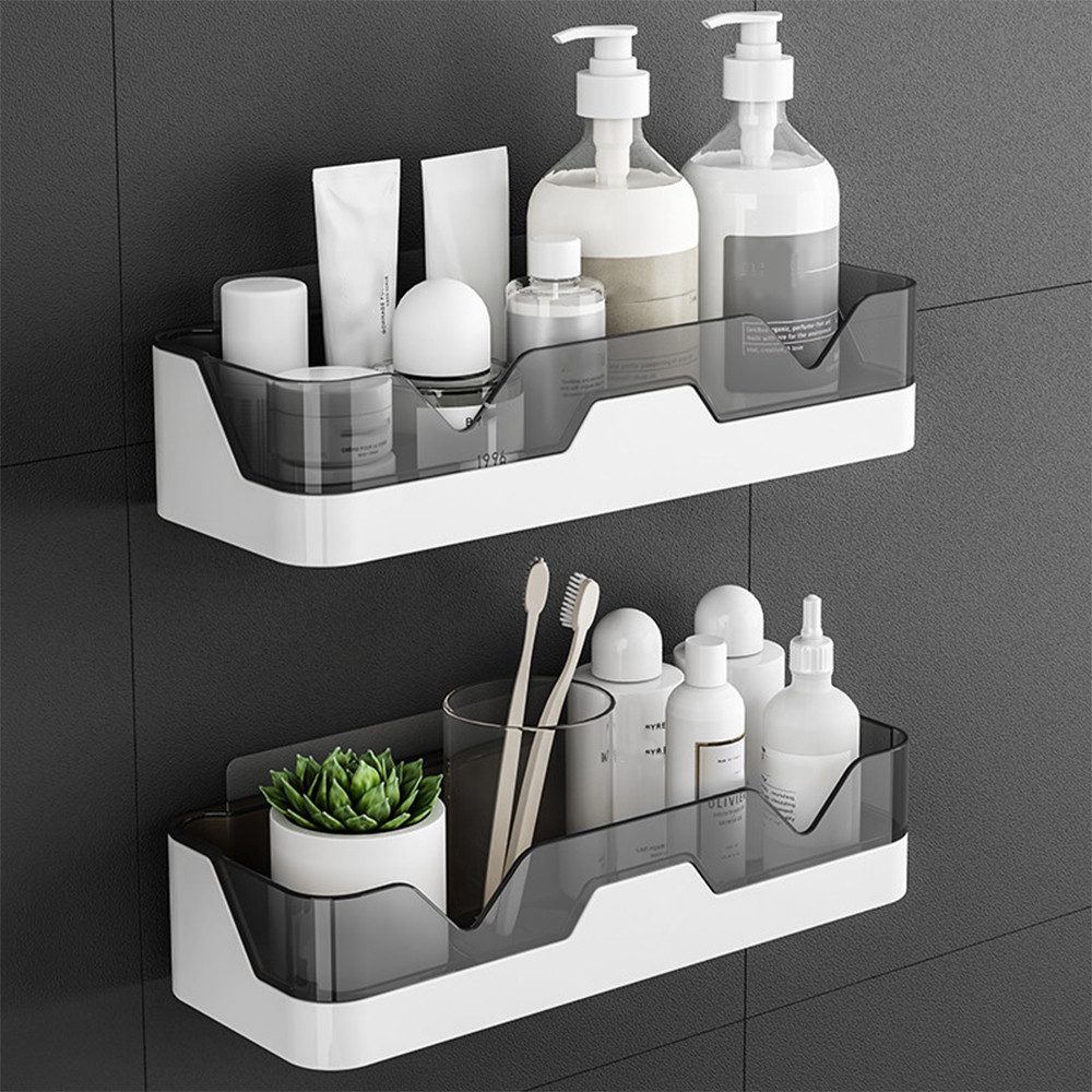 TUWENA Duschkorb 2 Stück Duschablage ohne Bohren, Badezimmerregale, Selbstklebende, Badezimmer Organizer für Shampoo, Duschgel und Küchenutensilien
