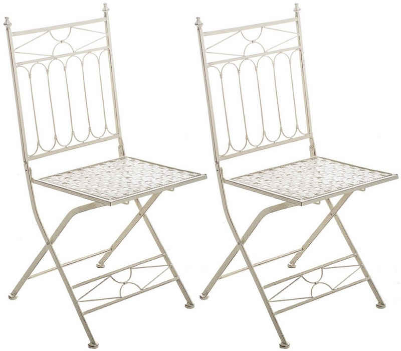 TPFLiving Gartenstuhl Asiri 2er Set - Klappstühle für den Garten - Farbe: (Hochwertiger und stabiler Metallstuhl aus handgefertigtem Eisen, 1 St), Balkonstuhl, Terrassenstuhl - Maße (TxBxH): 43 x 40 x 95cm