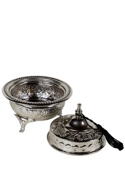 Marrakesch Orient & Mediterran Interior Zuckerdose Orientalische Zuckerdosen Dosen aus Messing in Silber Etana 14cm, Handarbeit