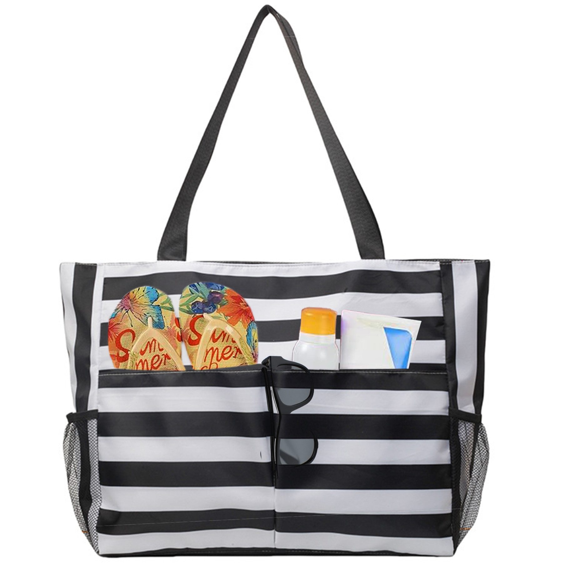 Strandtasche Große Wasserdichte Strandtasche mit Reißverschluss und Taschen Damen