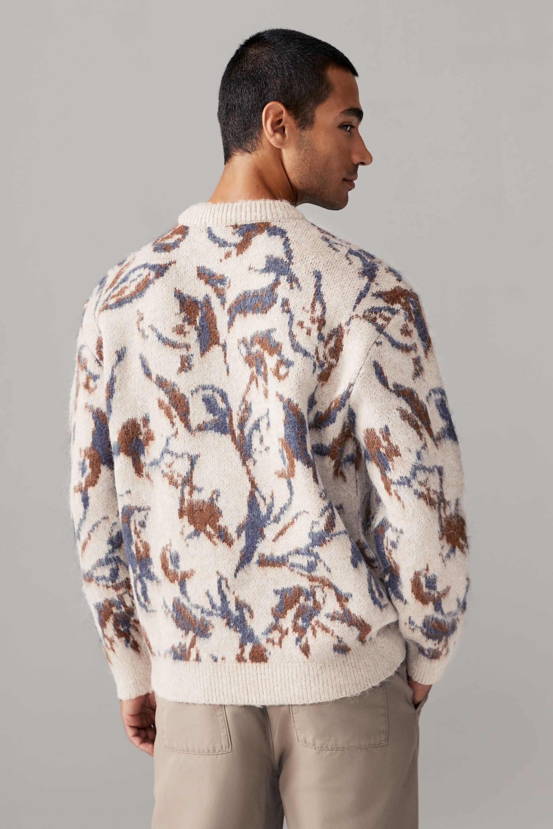 Next Rundhalspullover Angerauter Relaxed Fit Rundhalspullover günstig online kaufen