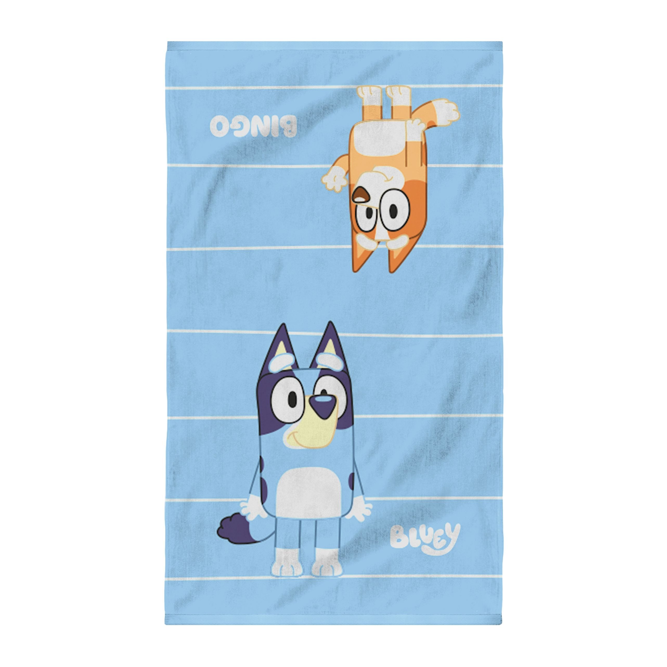 MTOnlinehandel Badetuch Bluey & Bingo, Kinder Strandtuch 70x120 cm, 100 % Baumwolle, Perfekt für Strand, Pool und Badezimmer, ideal für kleine Bluey Fans