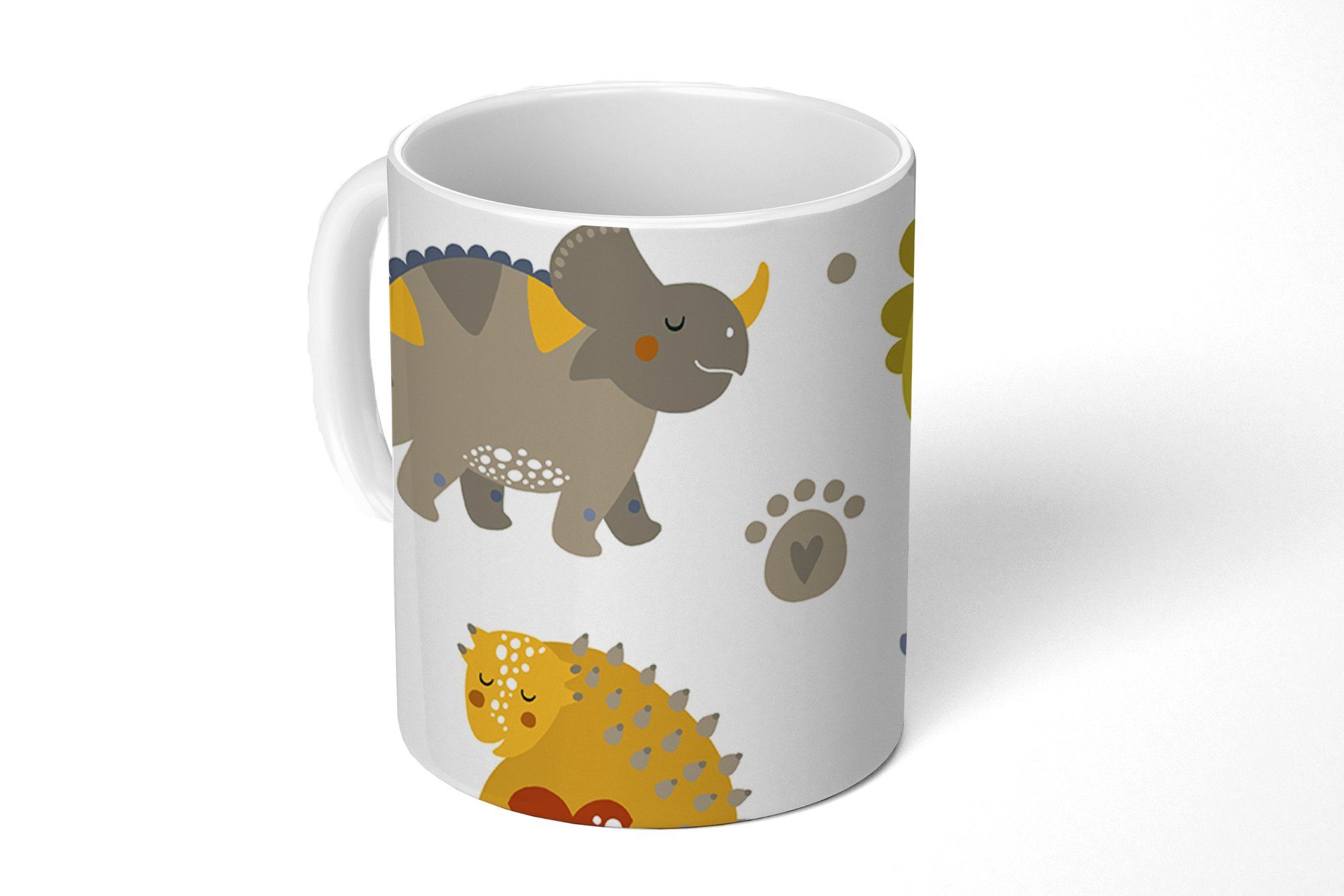 MuchoWow Tasse Dinosaurier - Design - Teetasse, Kinder, Becher, Geschenk - Keramik, Teetasse, Kaffeetassen, Jungen - Kinder Mädchen 