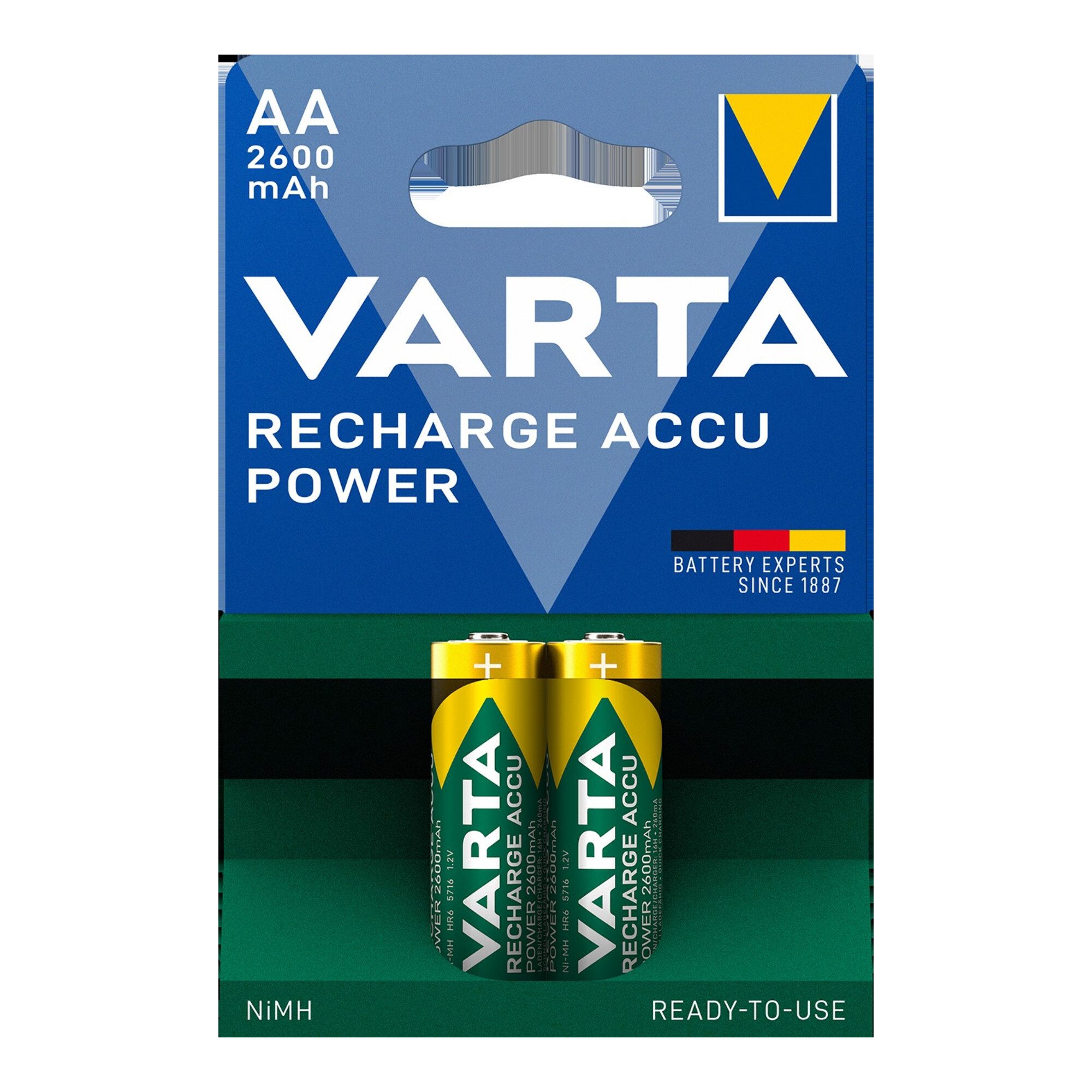VARTA Varta Akkuzelle 1,2 V 2600 mAh R6-AA-Mignon HR6 2 Akkupacks