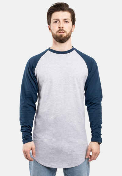 Blackskies T-Shirt Baseball Longshirt T-Shirt Ashgrau-Petrol Small