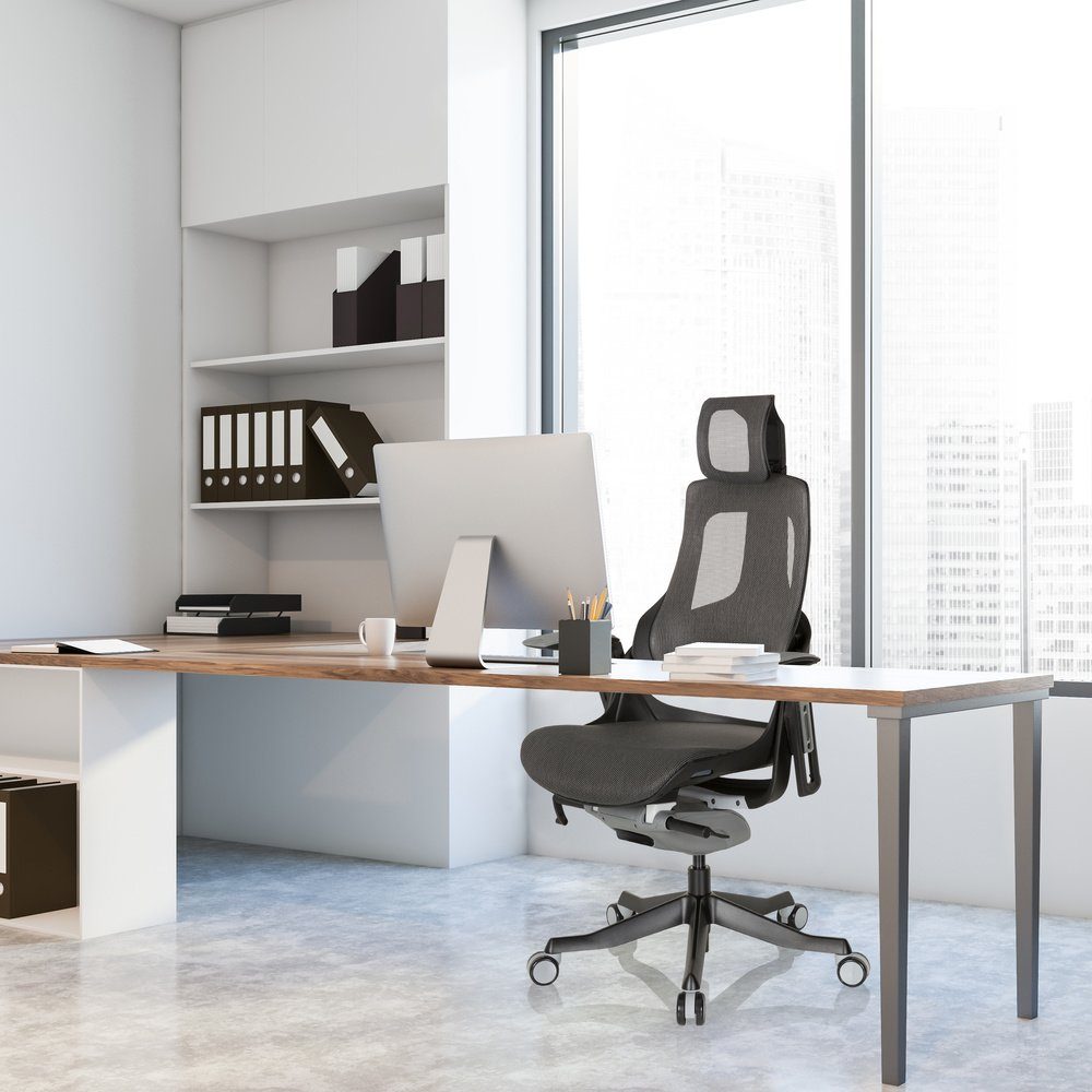hjh St), Drehstuhl Profi OFFICE Netzstoff Schreibtischstuhl SPEKTRE ergonomisch Bürostuhl (1 BLACK
