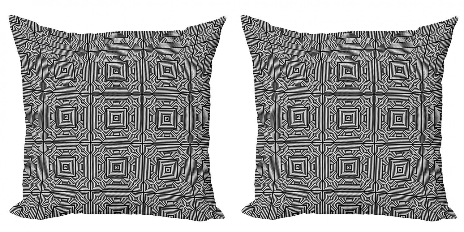 Kissenbezüge Modern Accent Doppelseitiger Digitaldruck, Abakuhaus (2 Stück), zeitgenössisch stripy Geometrische