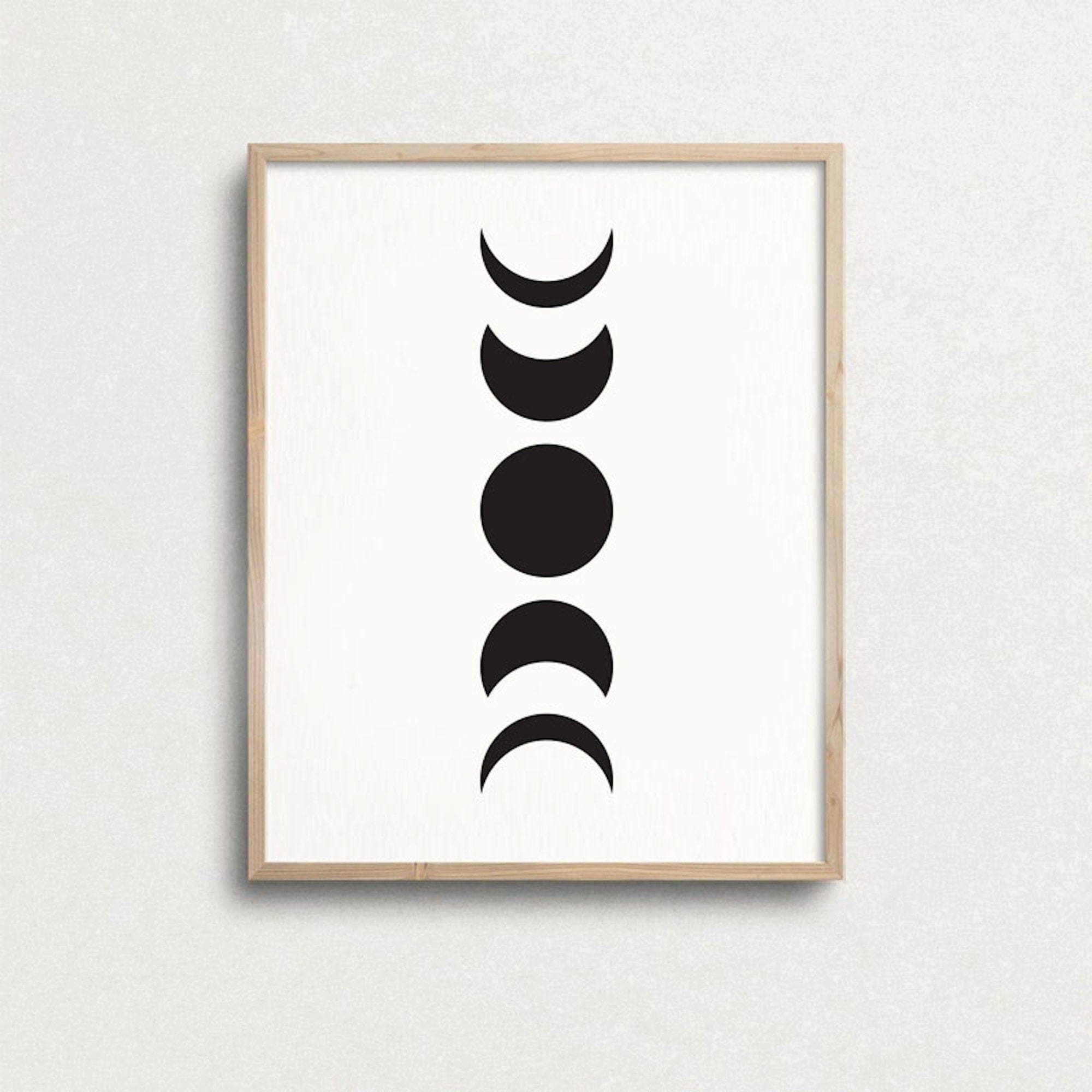 JUSTGOODMOOD Poster Schwarz Weiß Abstrakt Vintage Wohnkultur Bilder Wohnzimmer Wandbilder, 7 (1 St)