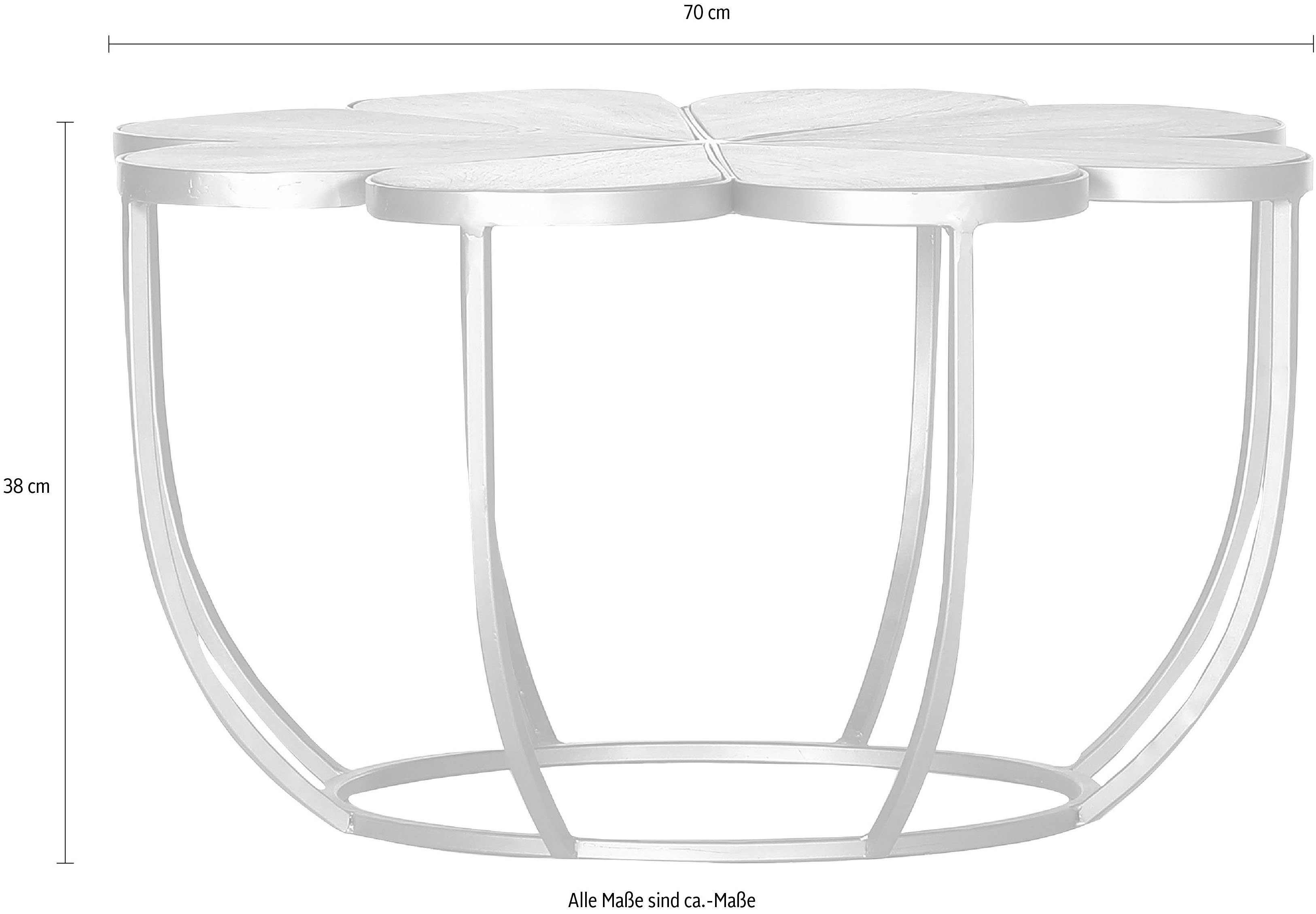 Gutmann Factory Beistelltisch Bloom, mit eingefasster Massivholzplatte Akazie