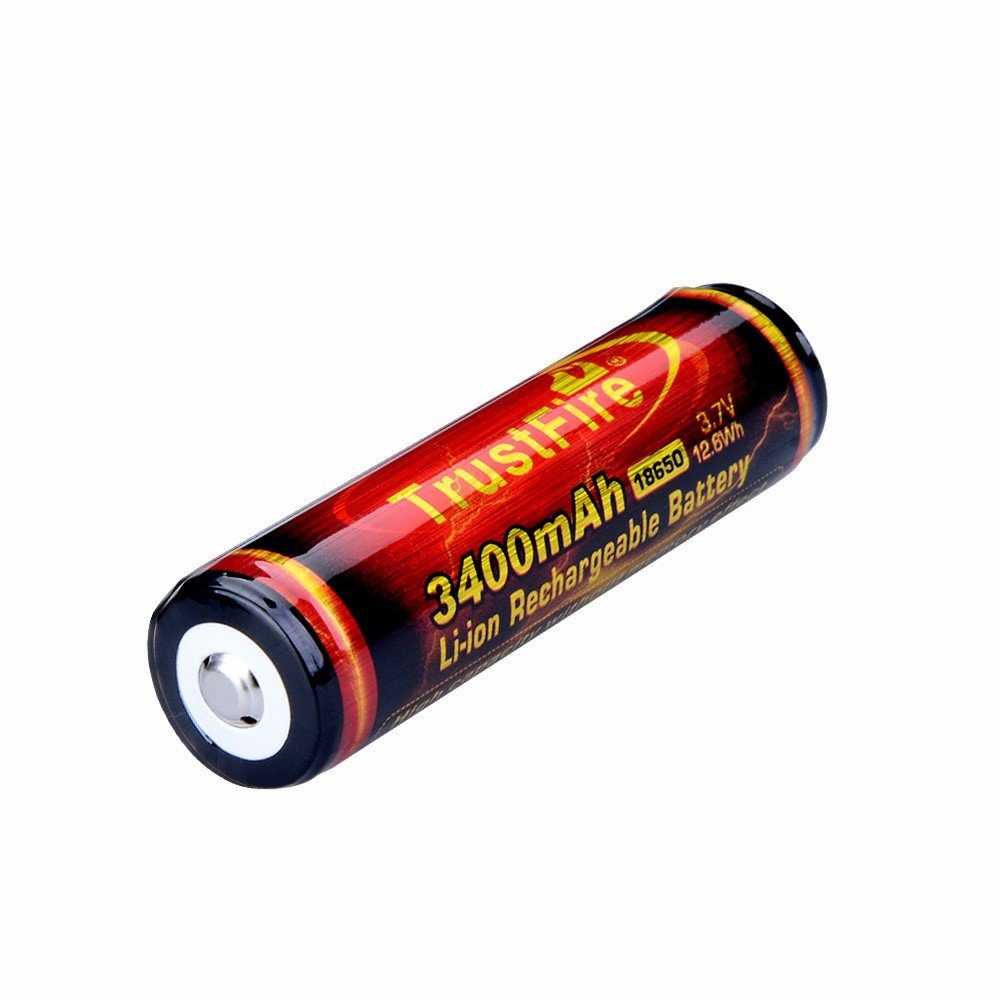 Trustfire Akku 3400 mAh, 18650 Li-Ion Akku 3400mAh Schutzschaltung - wiederaufladbare Batterie