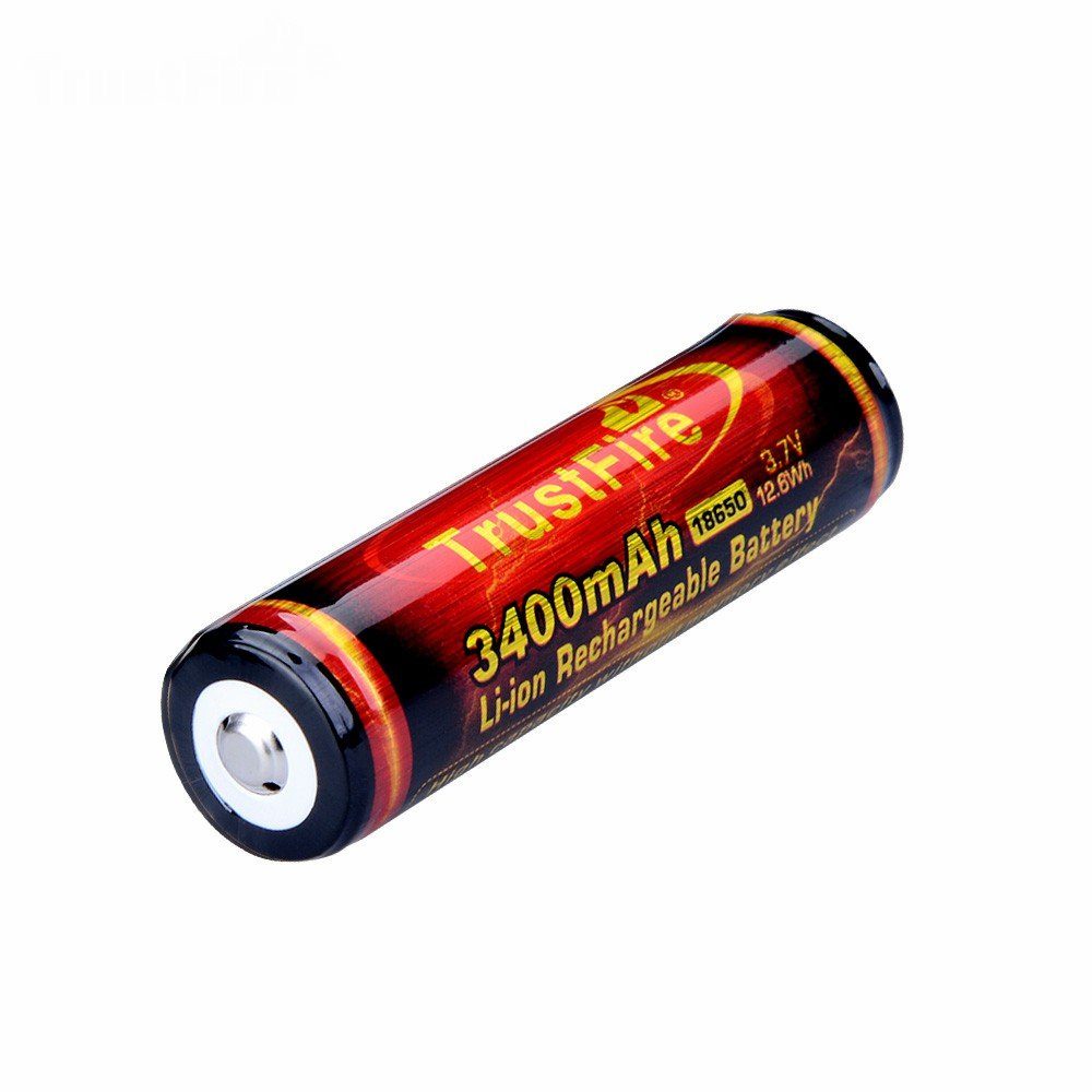 Trustfire Akku, (3,7), 18650 Li-Ion Akku 3400mAh Schutzschaltung - wiederaufladbare Batterie