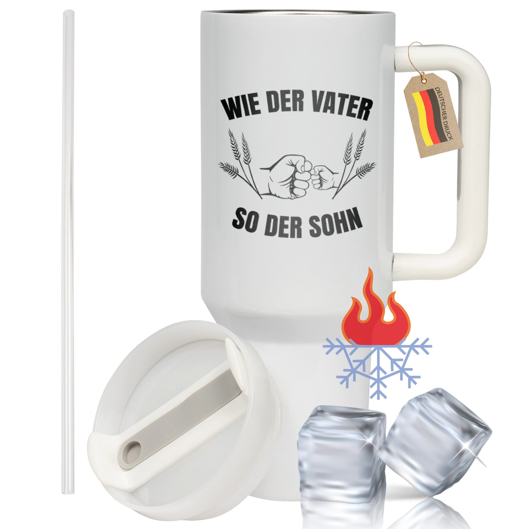 22Feels Thermobecher XXL Thermobecher Geschenk Vater Papa Vatertag Geburtstag Sohn Motiv, Edelstahl (Thermoisoliert), IN DEUTSCHLAND BEDRUCKT - Beidseitig Bedruckter To-Go Tumbler
