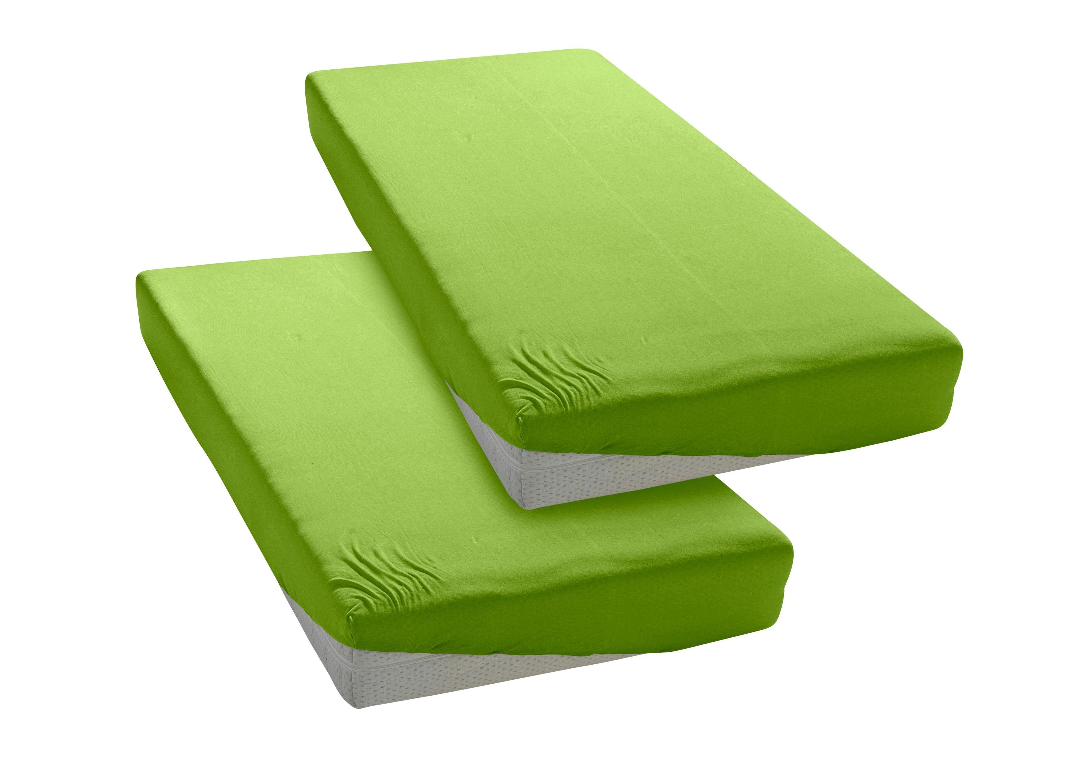 my home Натяжные простыни PAPRIKA, Microfaser-Jersey, Gummizug: rundum, (2 Stück), Простыни, Laken, in zwei Qualitäten: Fleece & Jersey, 100% Polyester