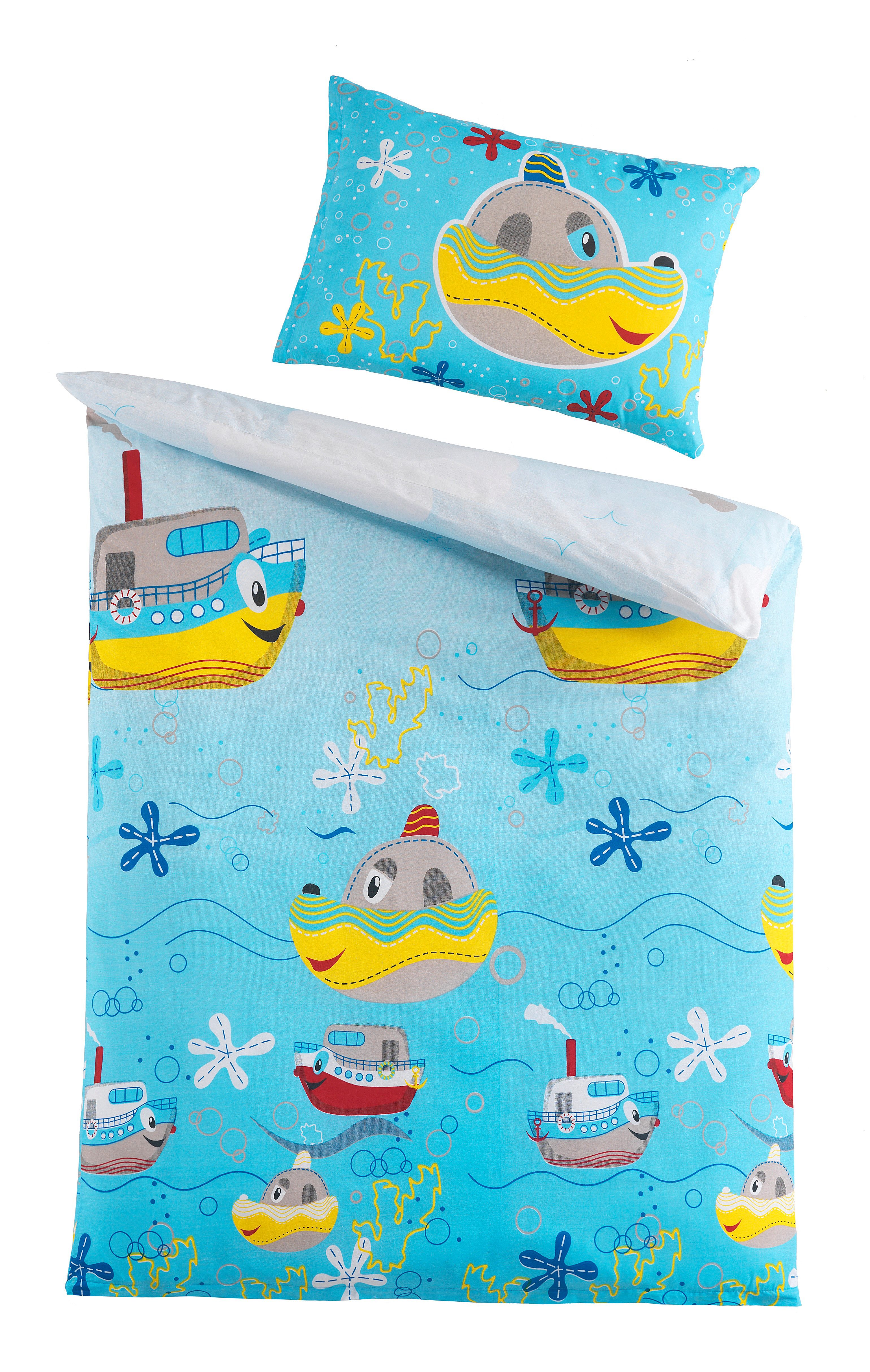 Holiday Heimtex Kinderbettwäsche - Set 2tlg., 100% Baumwolle, Kopfkissen 40 x 60cm - Bettdecke 100 x 135cm