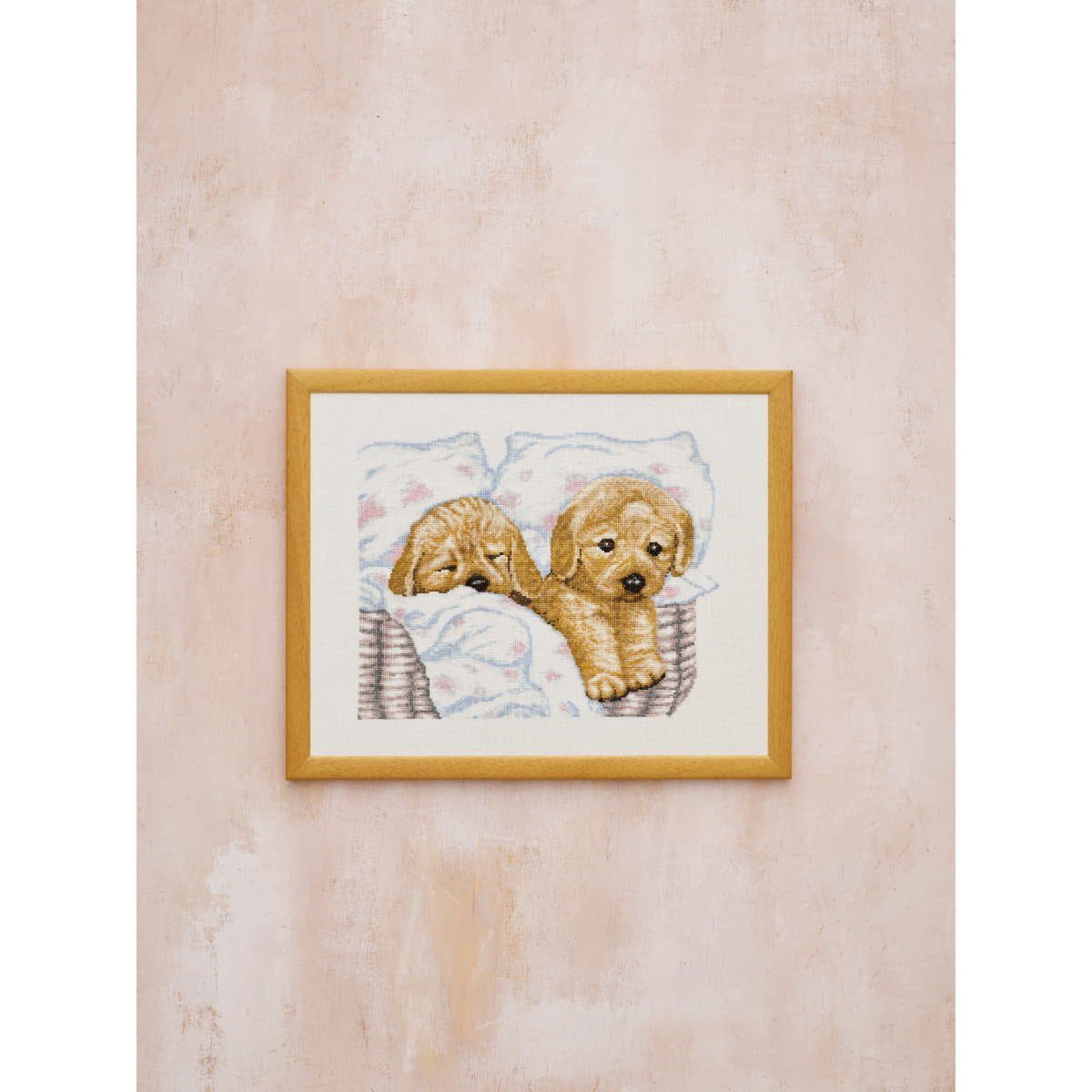 Permin Kreativset Permin Kreuzstich Stickpackung "Welpen", Zählmuster, 43x34cm, (embroidery kit by Marussia)