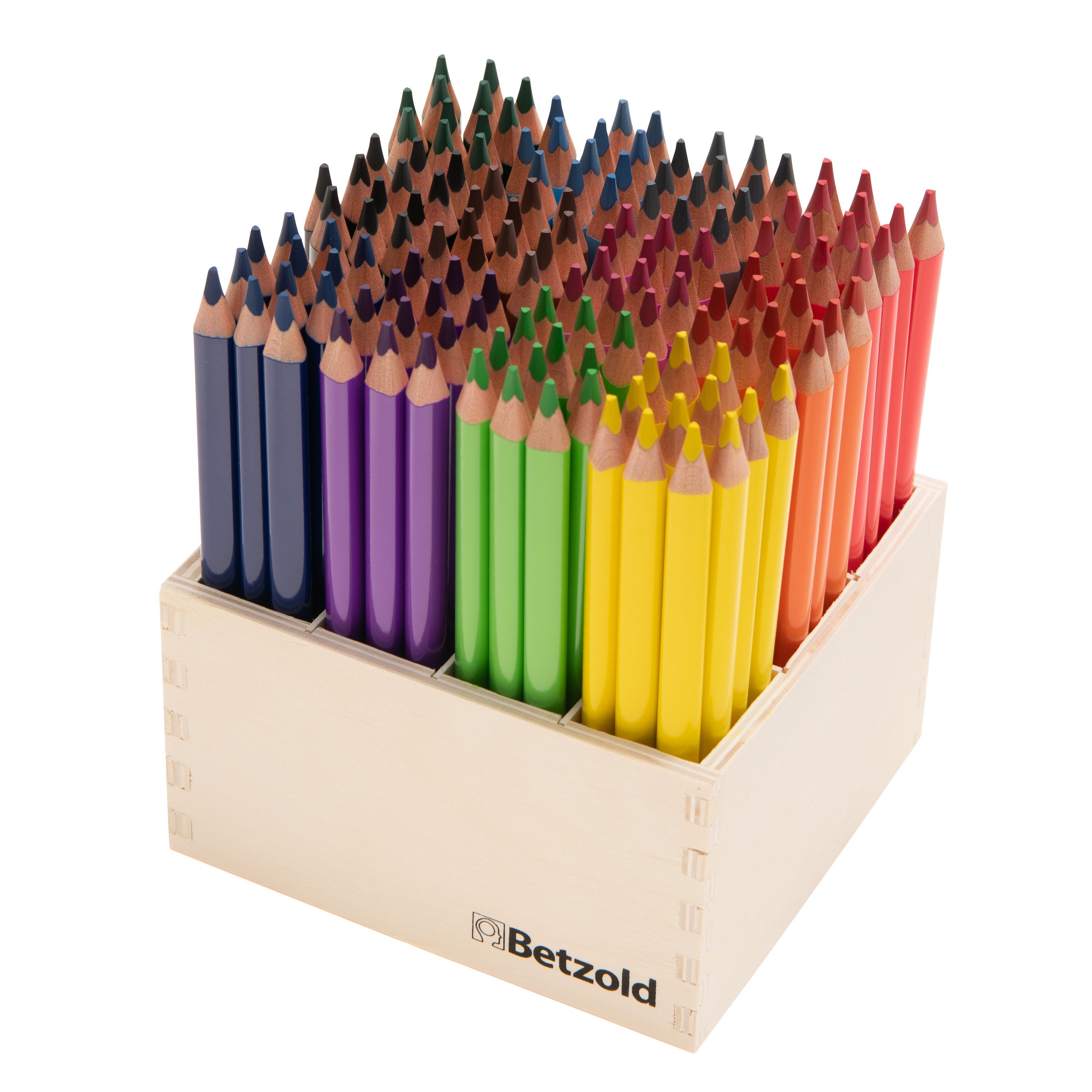 Betzold Buntstift 144 dicke Dreikantstifte, 17,5 cm lang – Buntstifte Kinder