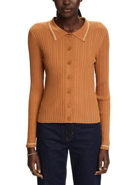 Esprit Collection Strickjacke Poloshirt aus Strick mit Knöpfen vorne (1-tlg)