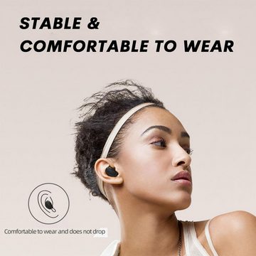 Xmenha kabellos Bluetooth Noise Cancelling kleine winzige unsichtbare In-Ear-Kopfhörer (Wasserdichte Ohrhörer mit lang anhaltender Akkulaufzeit., mit Mikrofon LED Digitalanzeige Wireless Earbuds Headphones für Arbeit)