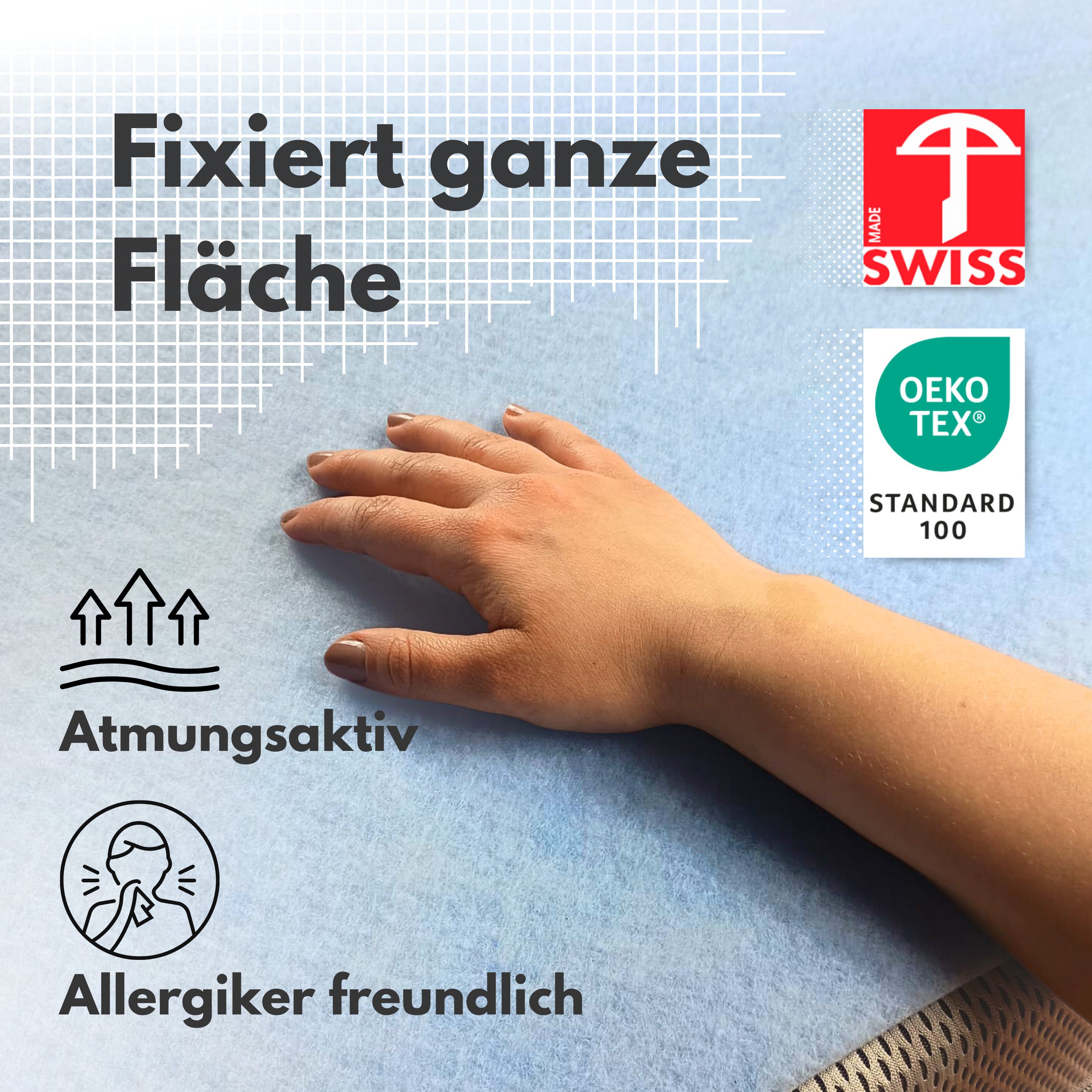 Matratzenschoner Topper Stopper, Antirutsch Matratzenschoner für Boxspringbett Topper Stopper, Reißfest, Waschbar, Atmungsativ, Umweltfreundlich