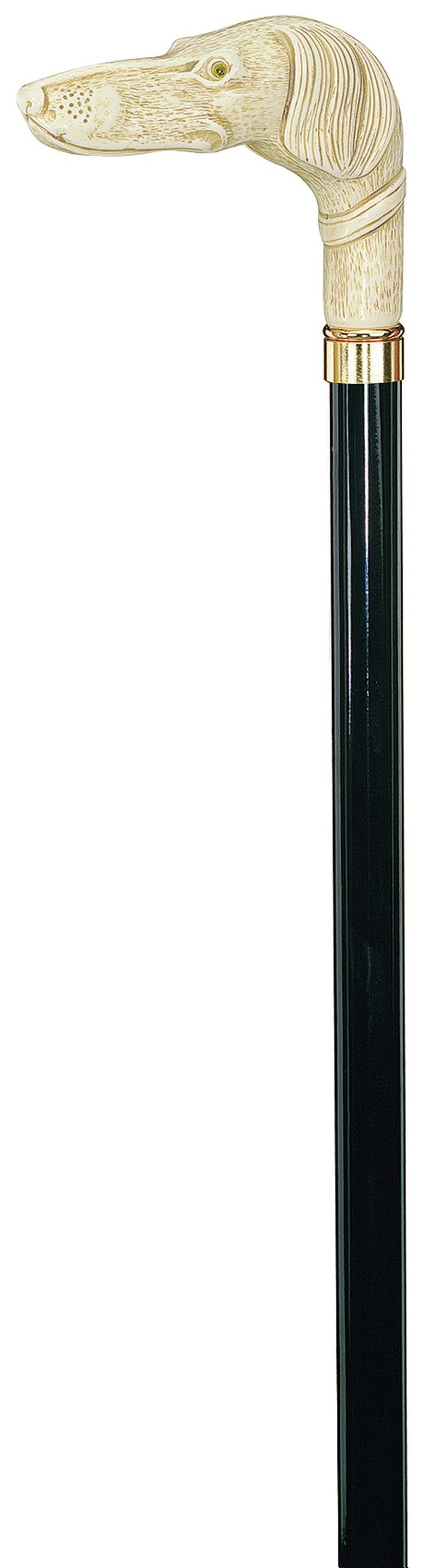 Stockshop Gehstock Gehstock Windhund, Acryl-Winkelgriff, Buche schwarz