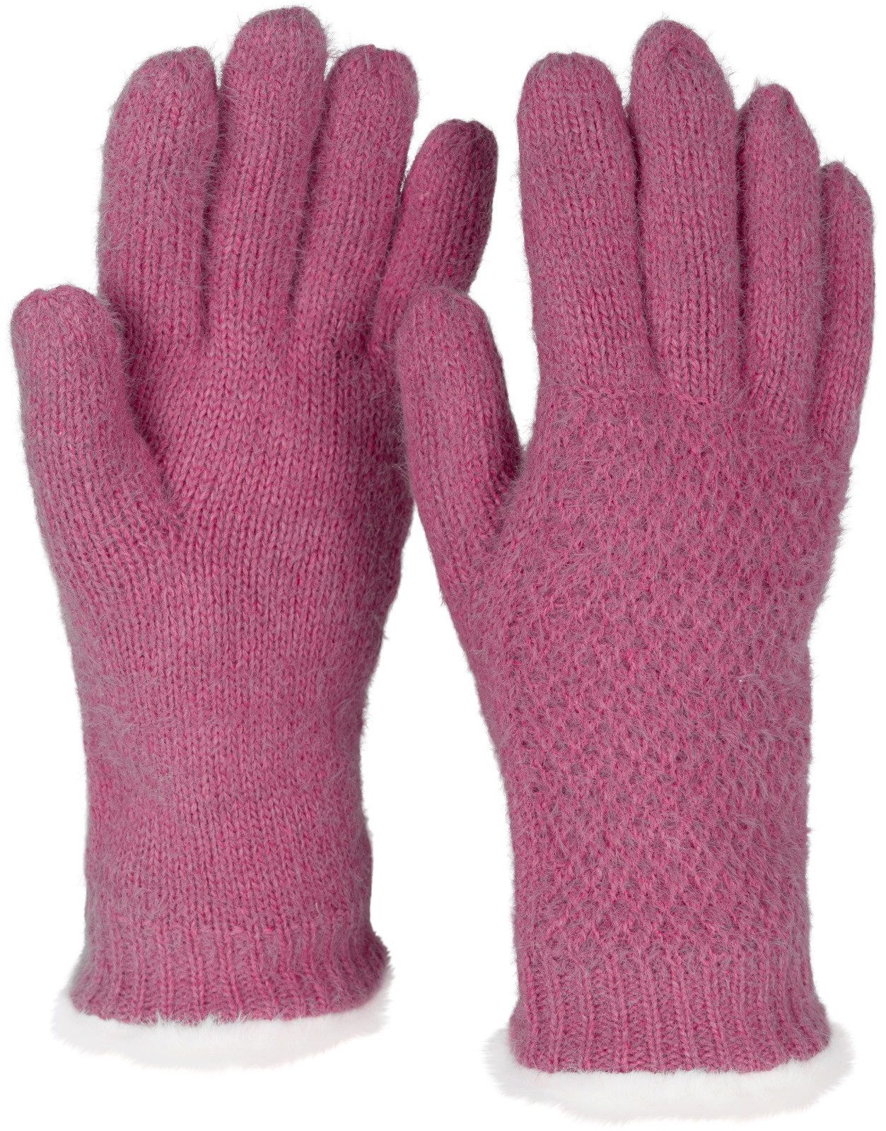 Strickhandschuhe Strickhandschuhe mit Reiskornmuster und Fleece