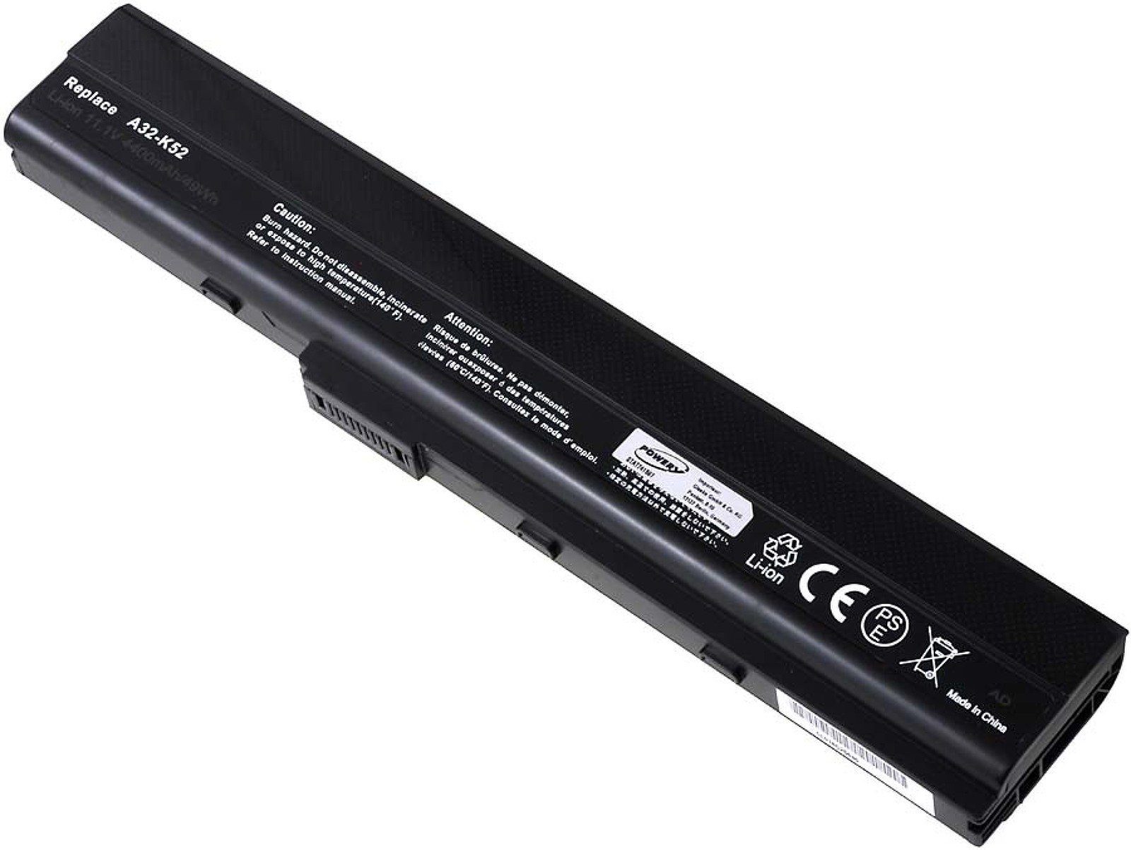 Asus (11.1 V) für 4400 mAh Akku Standardakku K52 Powery Laptop-Akku