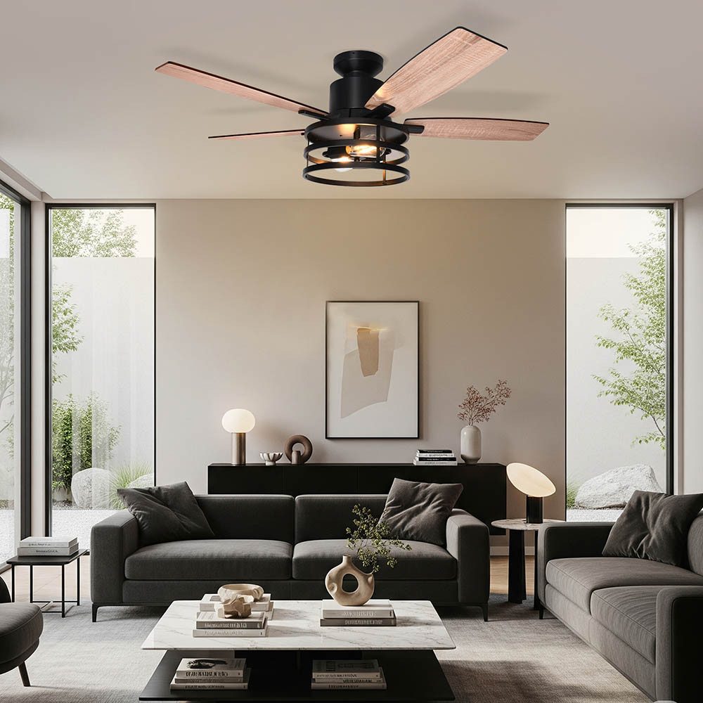 LMaxhome Deckenleuchte mit Ventilator Ø112cm Deckenventilator günstig online kaufen